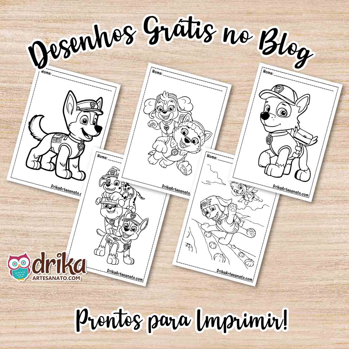 Desenhos da Patrulha Canina para Colorir Grátis em PDF