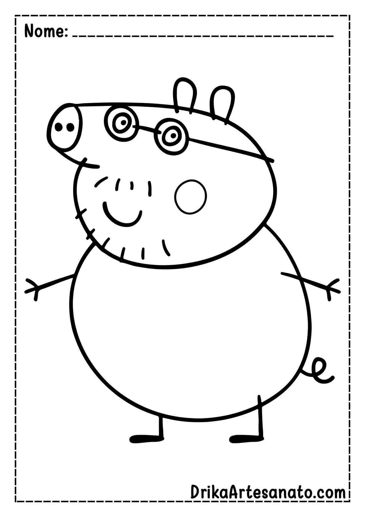 Desenho do Pai da Peppa Pig para Colorir