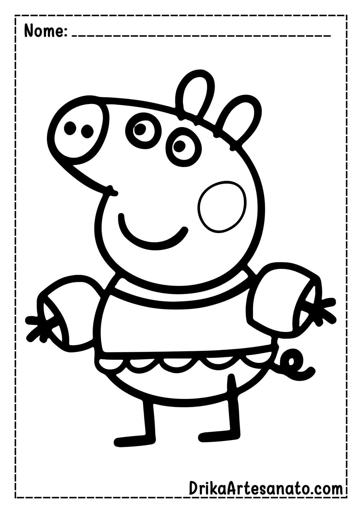 Desenho da Peppa Pig para Pintar e Imprimir