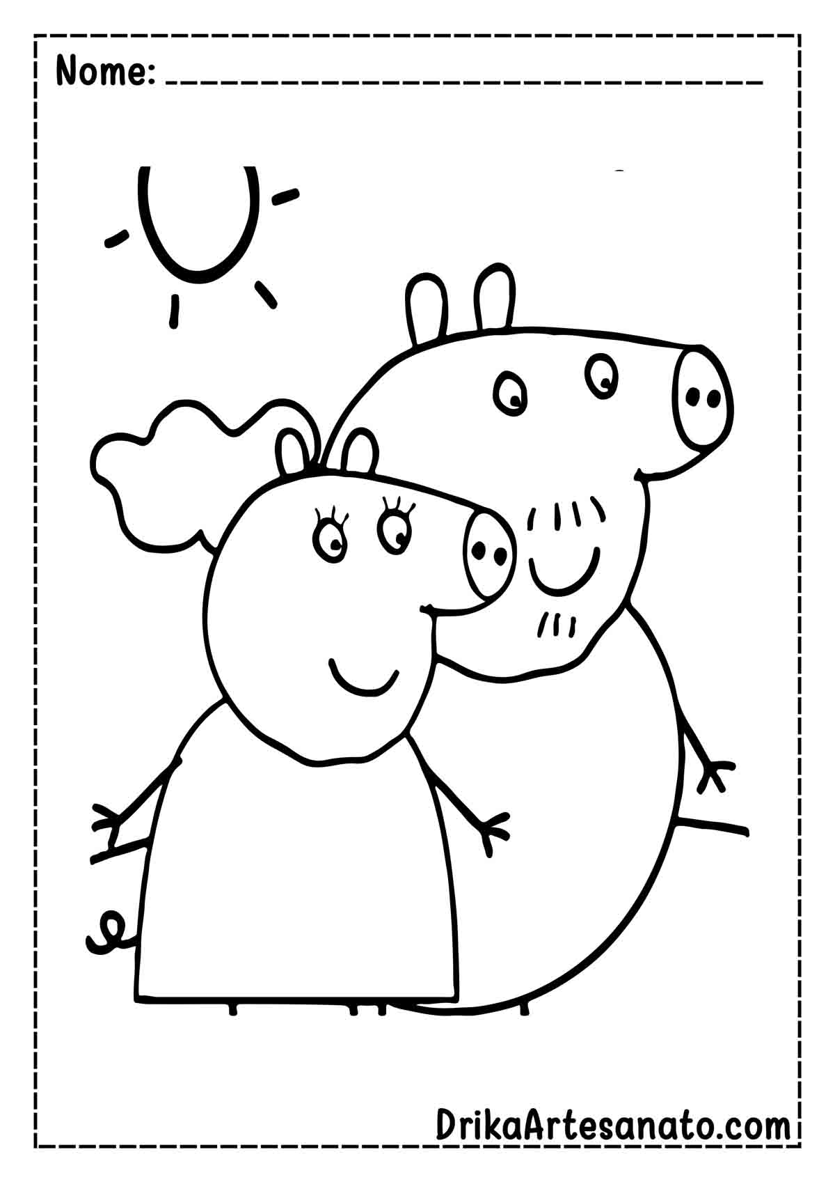 Desenho da Peppa Pig para Colorir