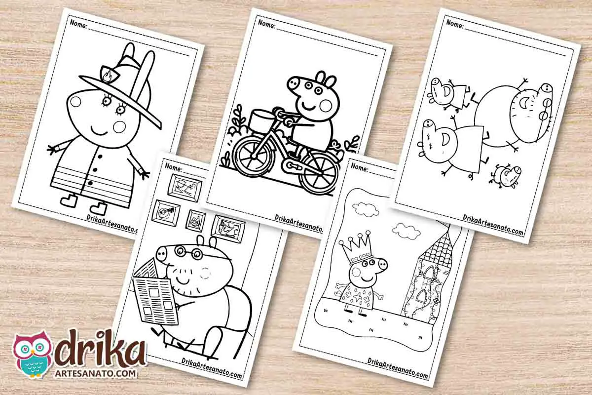 50 Desenhos da Peppa Pig para Colorir Grátis em PDF