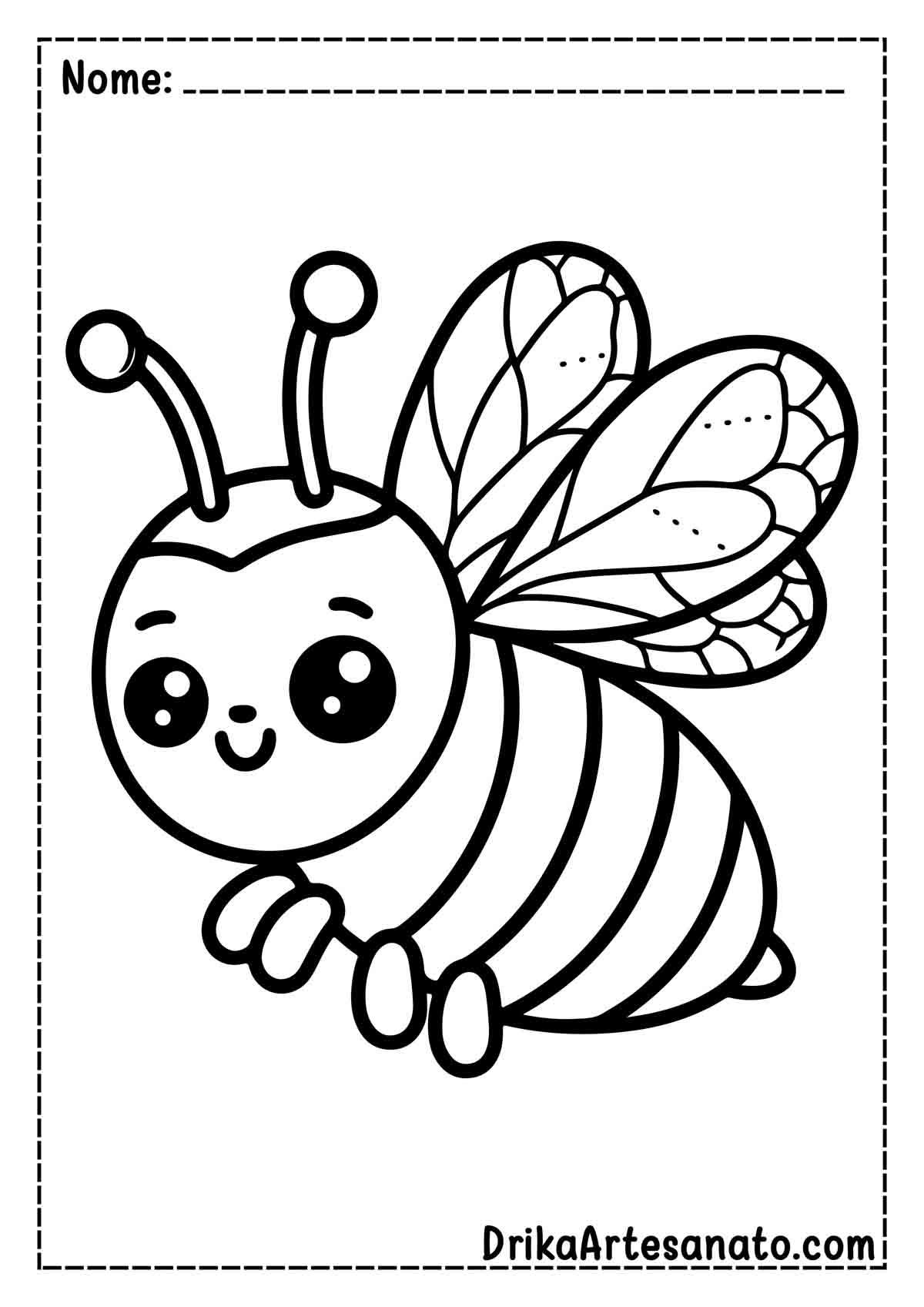 Desenho de abelha para Colorir e Imprimir