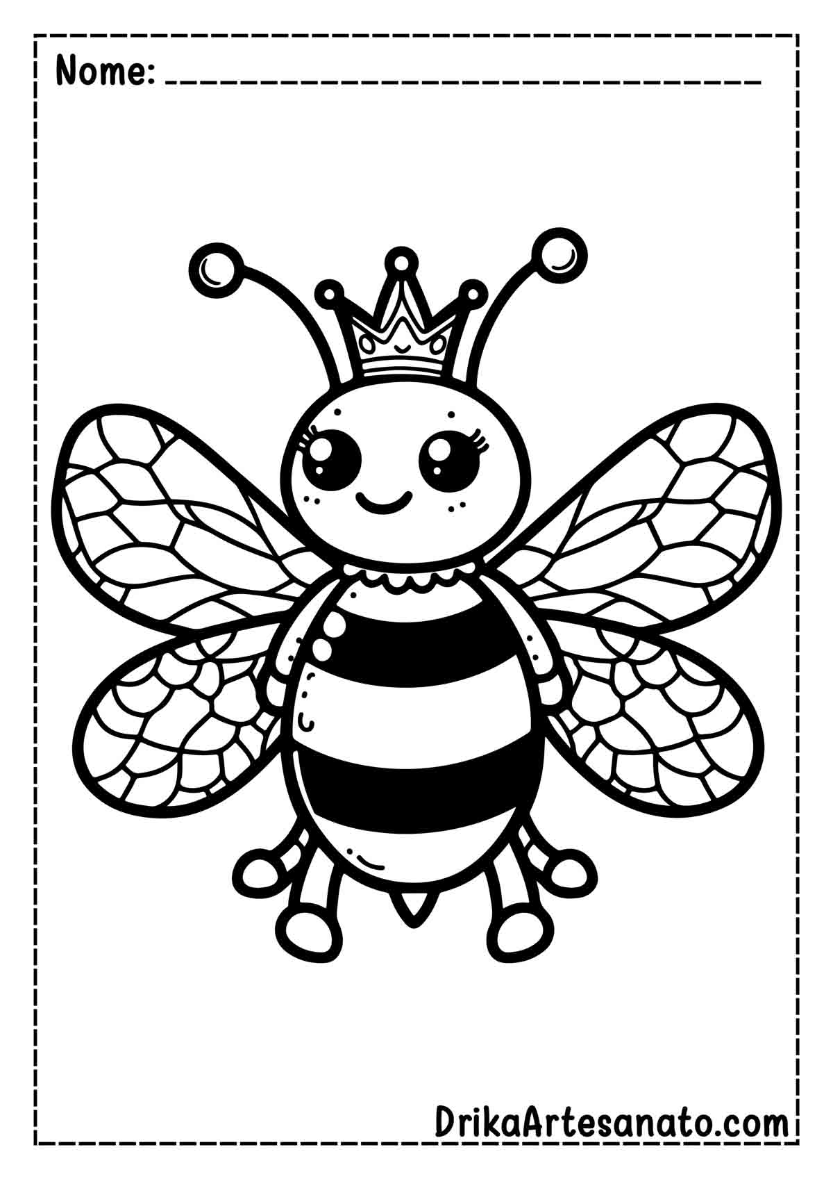 Desenho de abelha Rainha para Imprimir