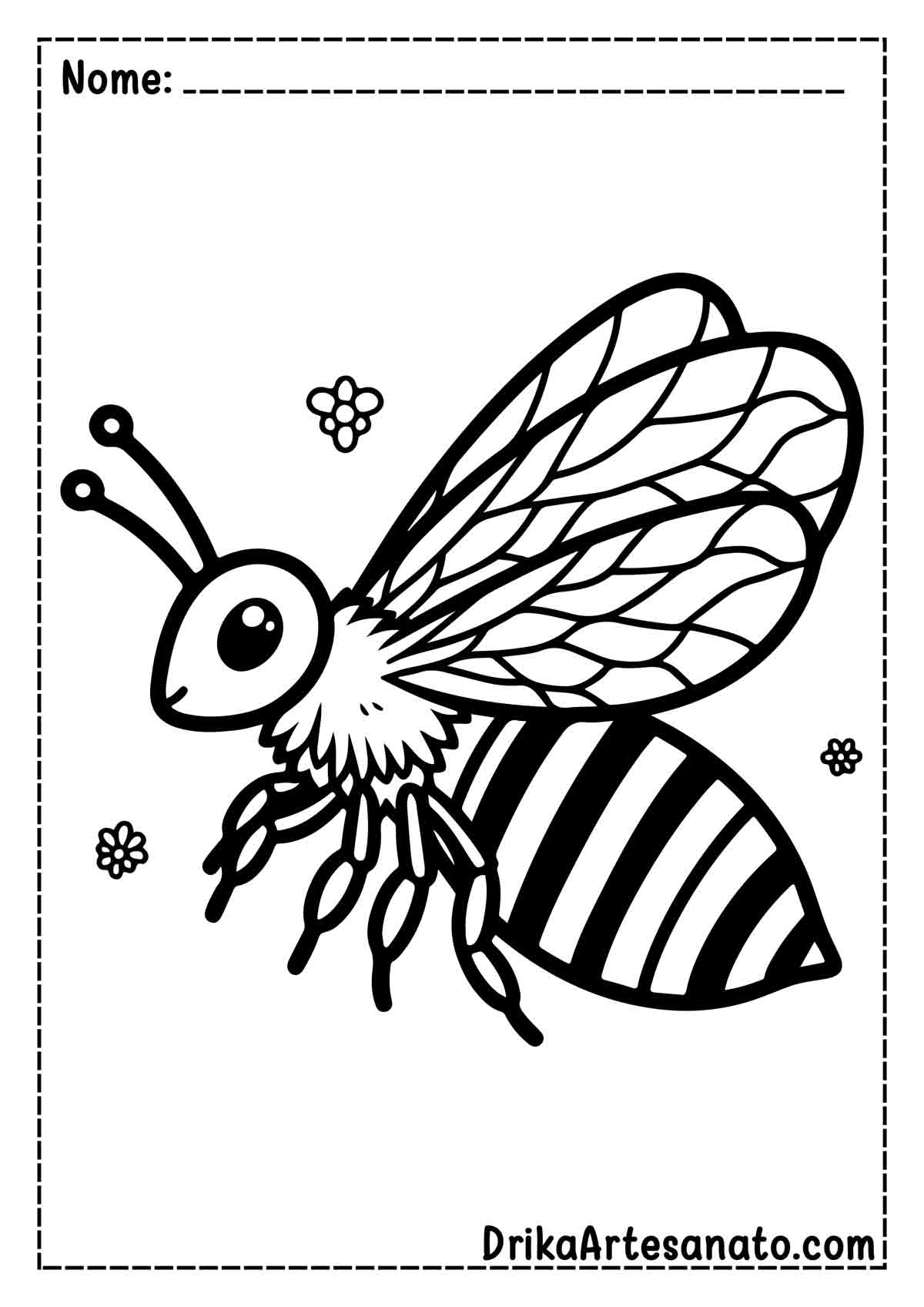 Desenho de abelha Realista para Pintar
