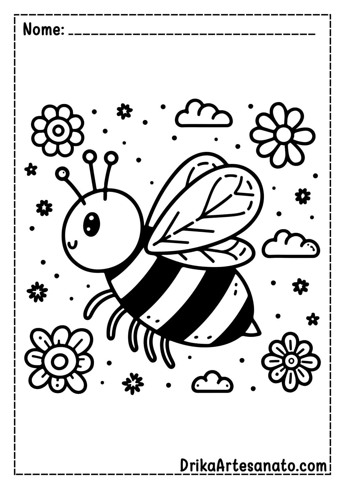 Desenho de abelha Fácil para Imprimir