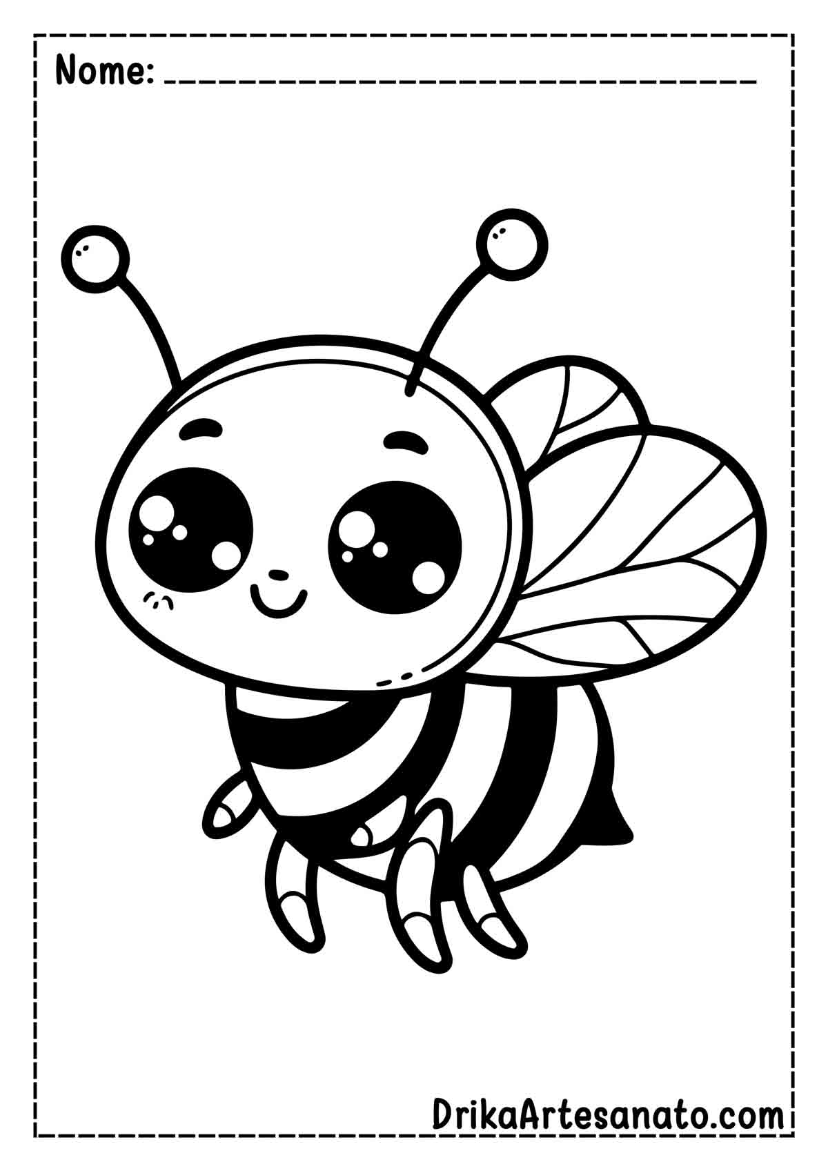 Desenho de abelha Fofa para Colorir