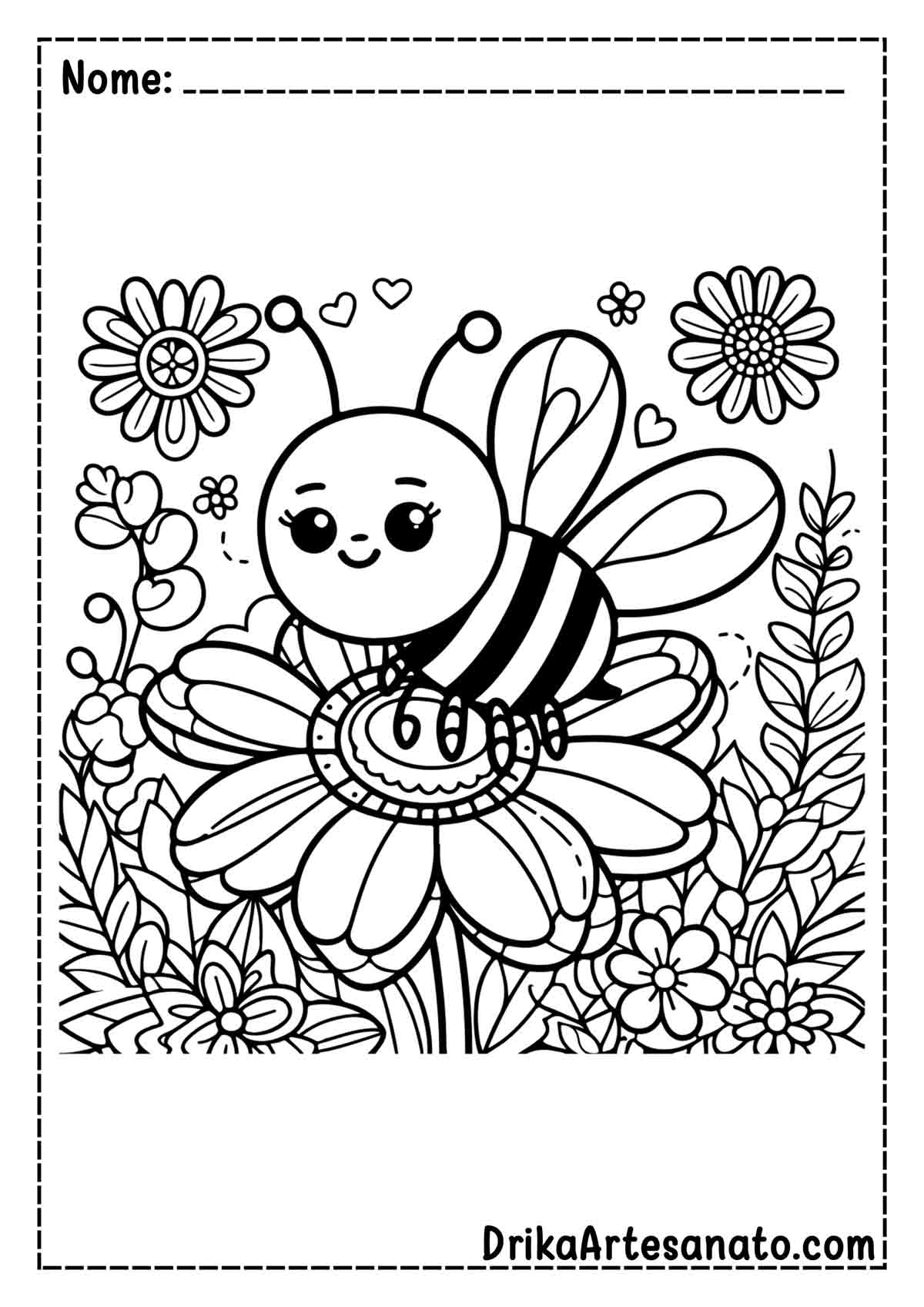 Desenho de abelha para Colorir e Imprimir