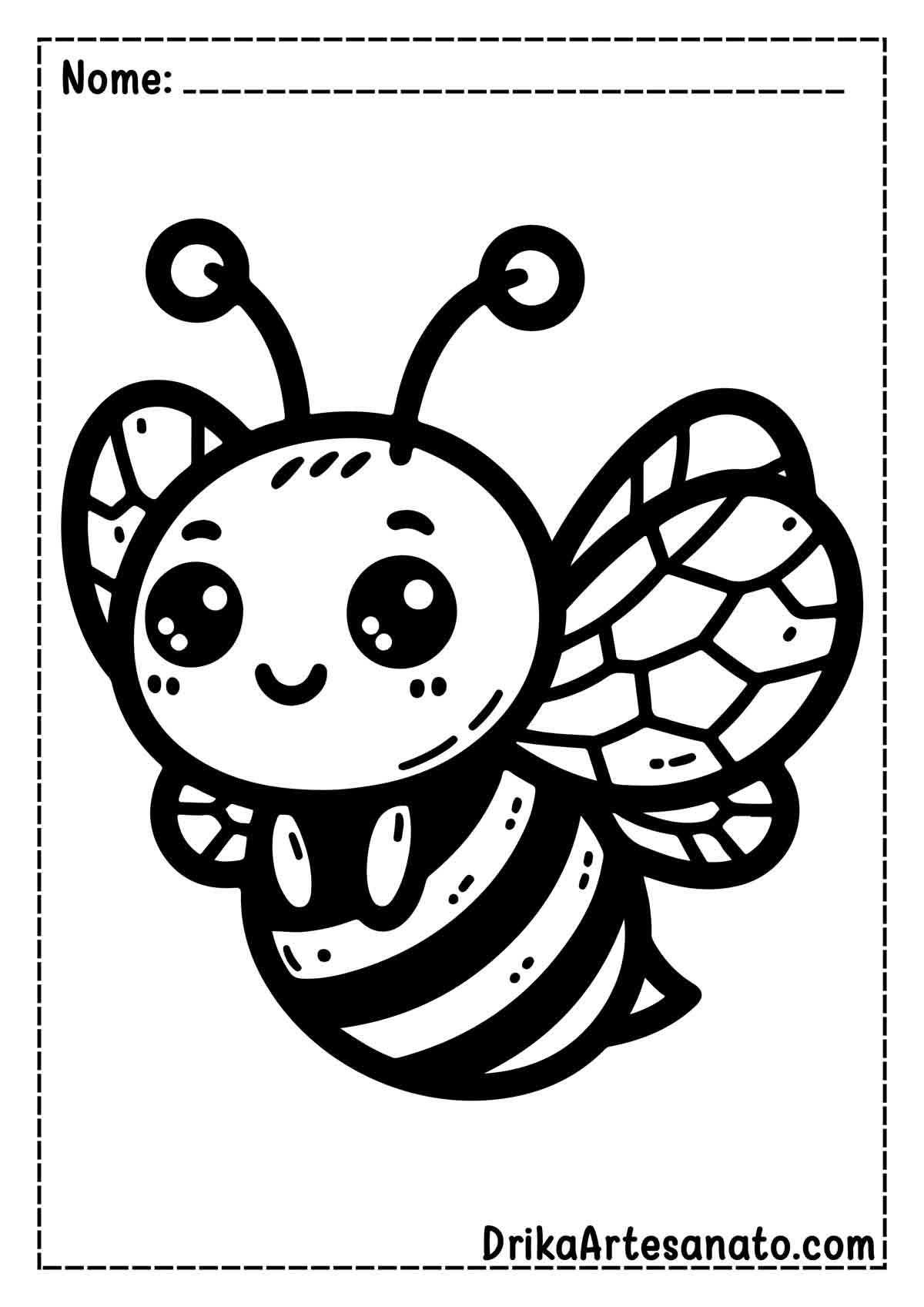 Desenho de abelha Fácil para Colorir e Imprimir