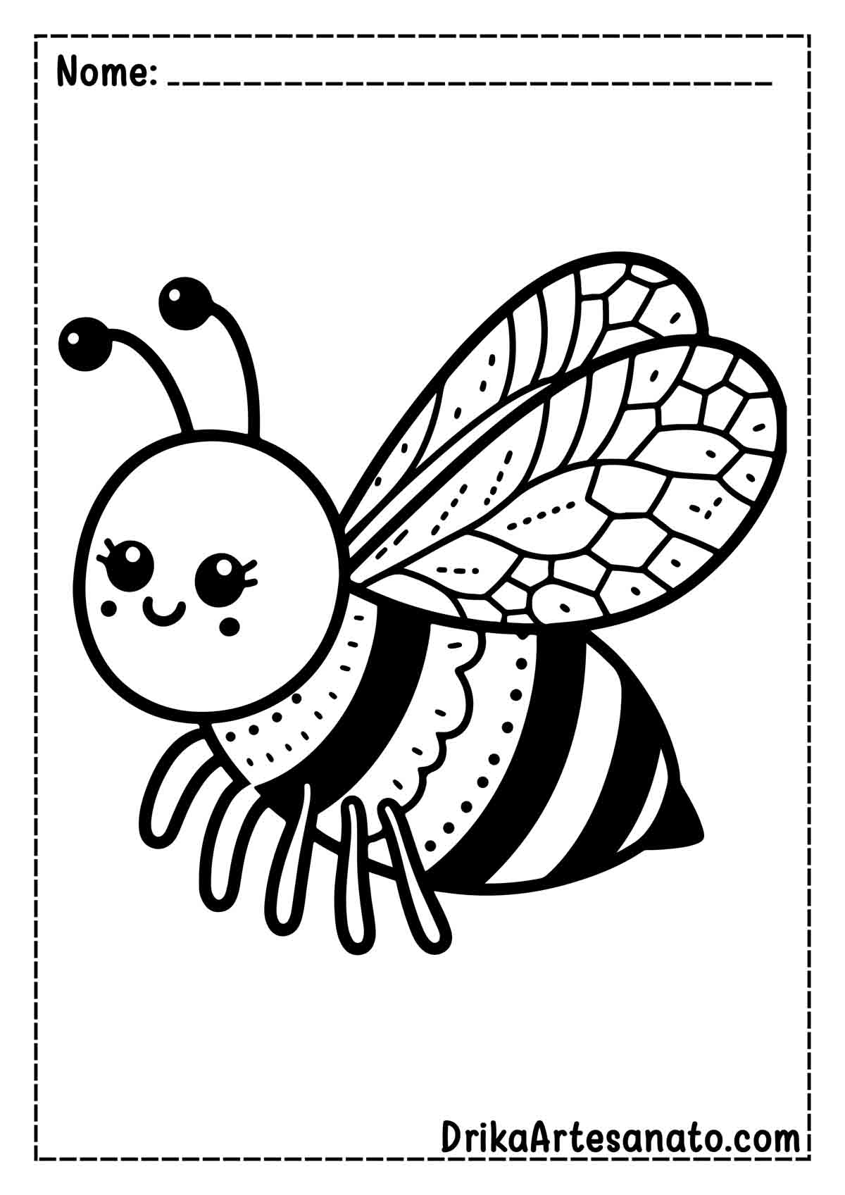 Desenho de abelha para Imprimir e Pintar