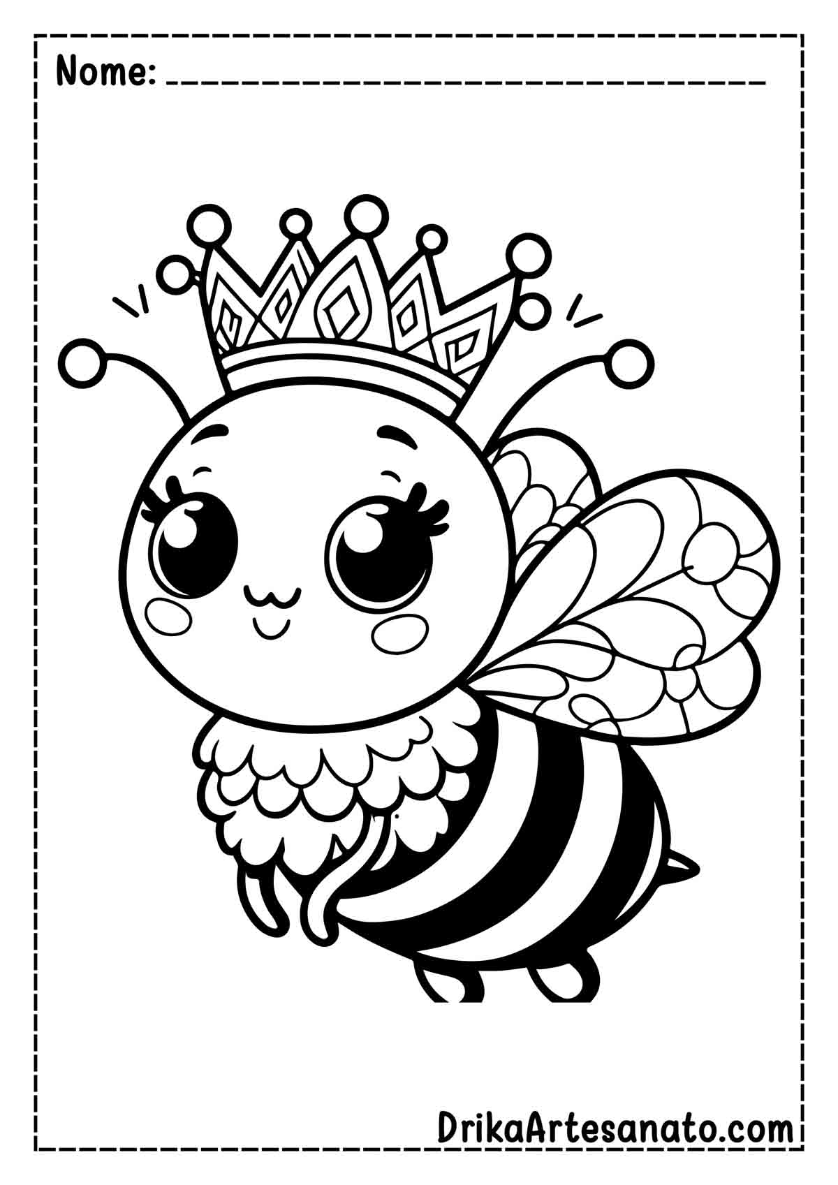Desenho de abelha Rainha para Colorir