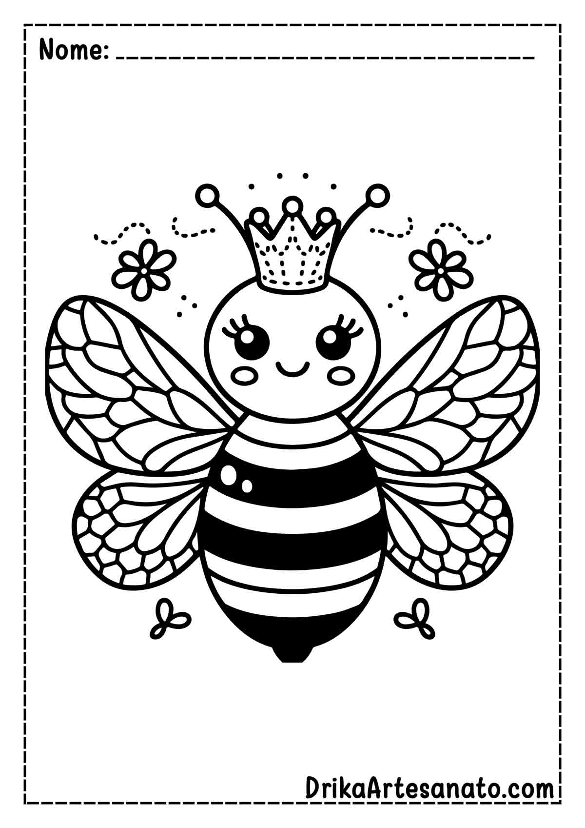 Desenho de abelha Rainha para Imprimir