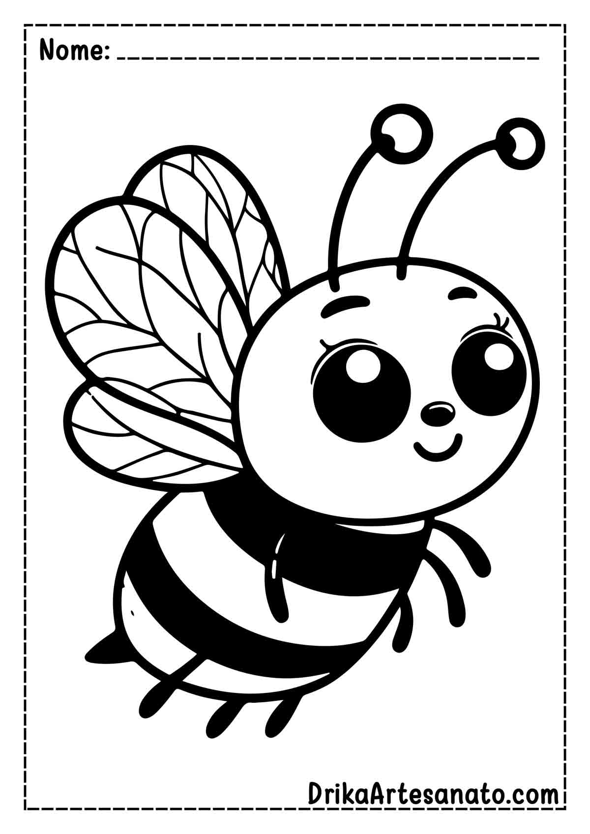 Desenho de abelha para Pintar e Imprimir