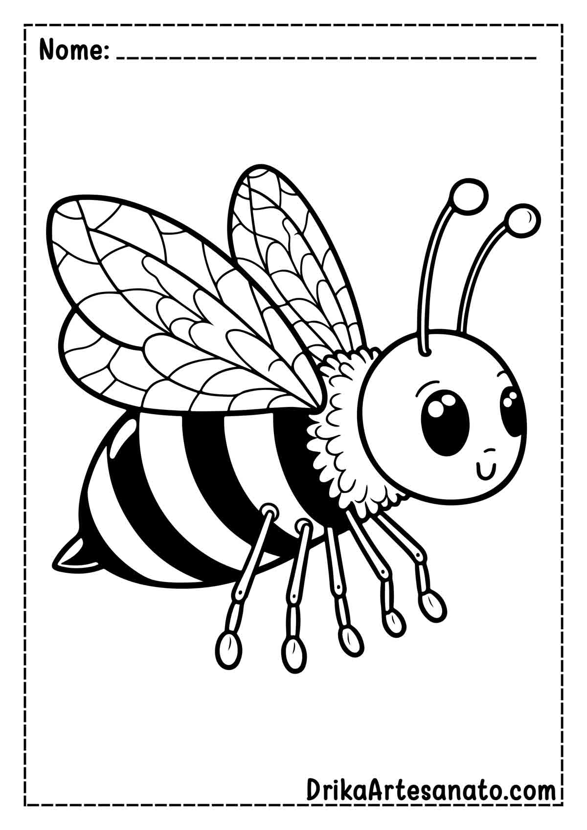Desenho de abelha Infantil para Pintar