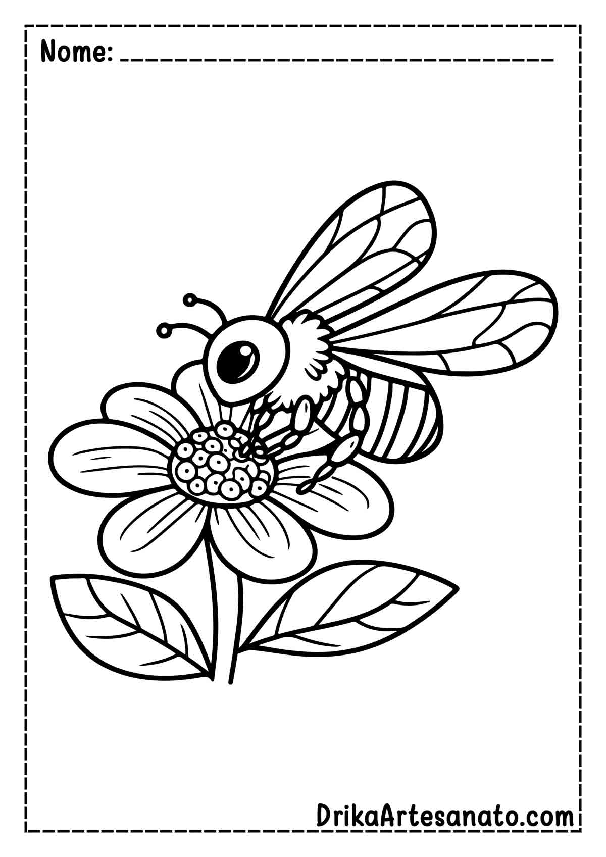 Desenho de abelha Realista para Colorir
