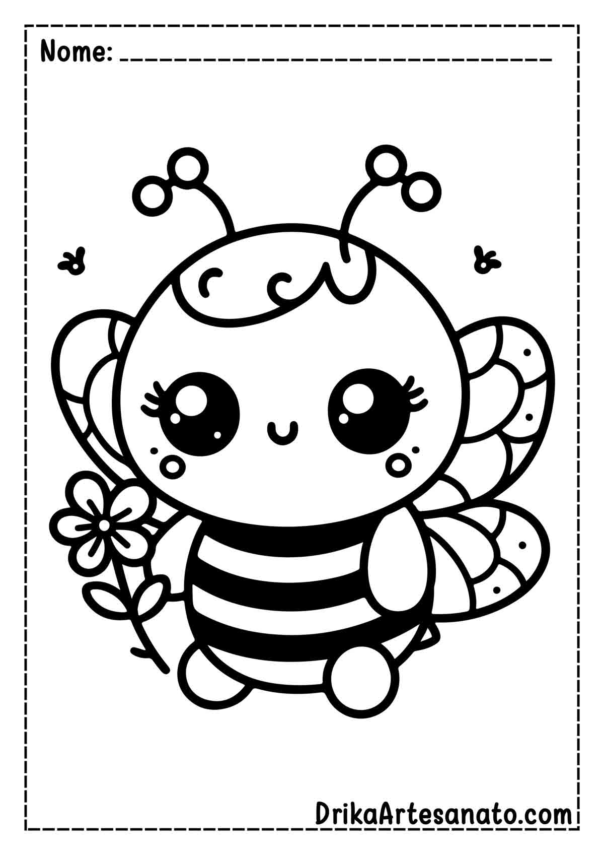 Desenho de abelha Fofa para Imprimir