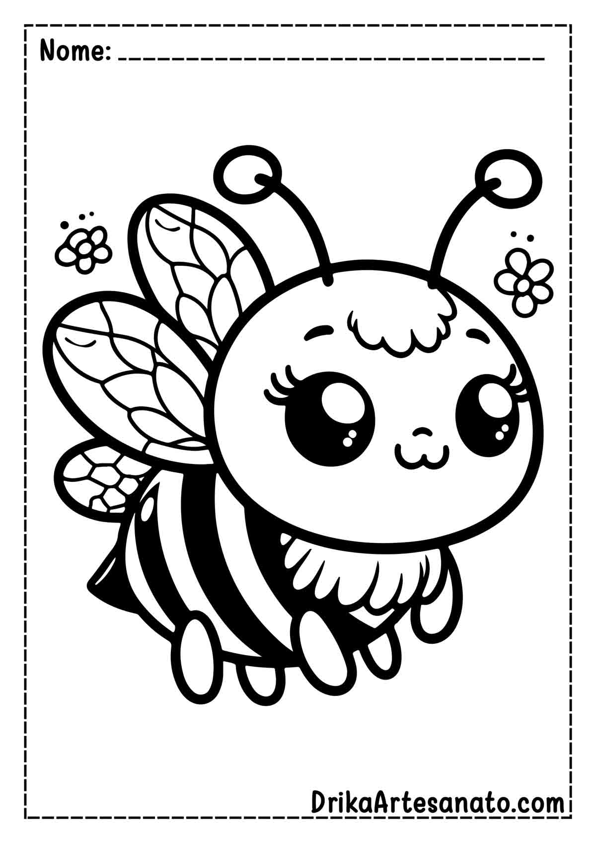 Desenho de abelha Fofa para Pintar