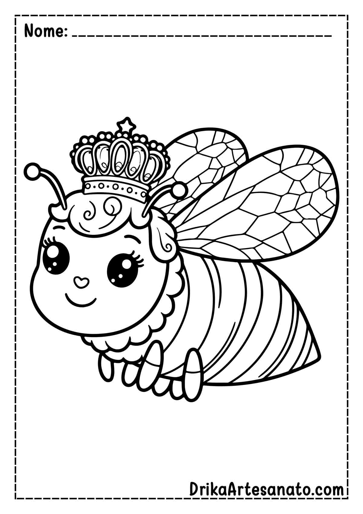 Desenho de abelha Rainha para Pintar