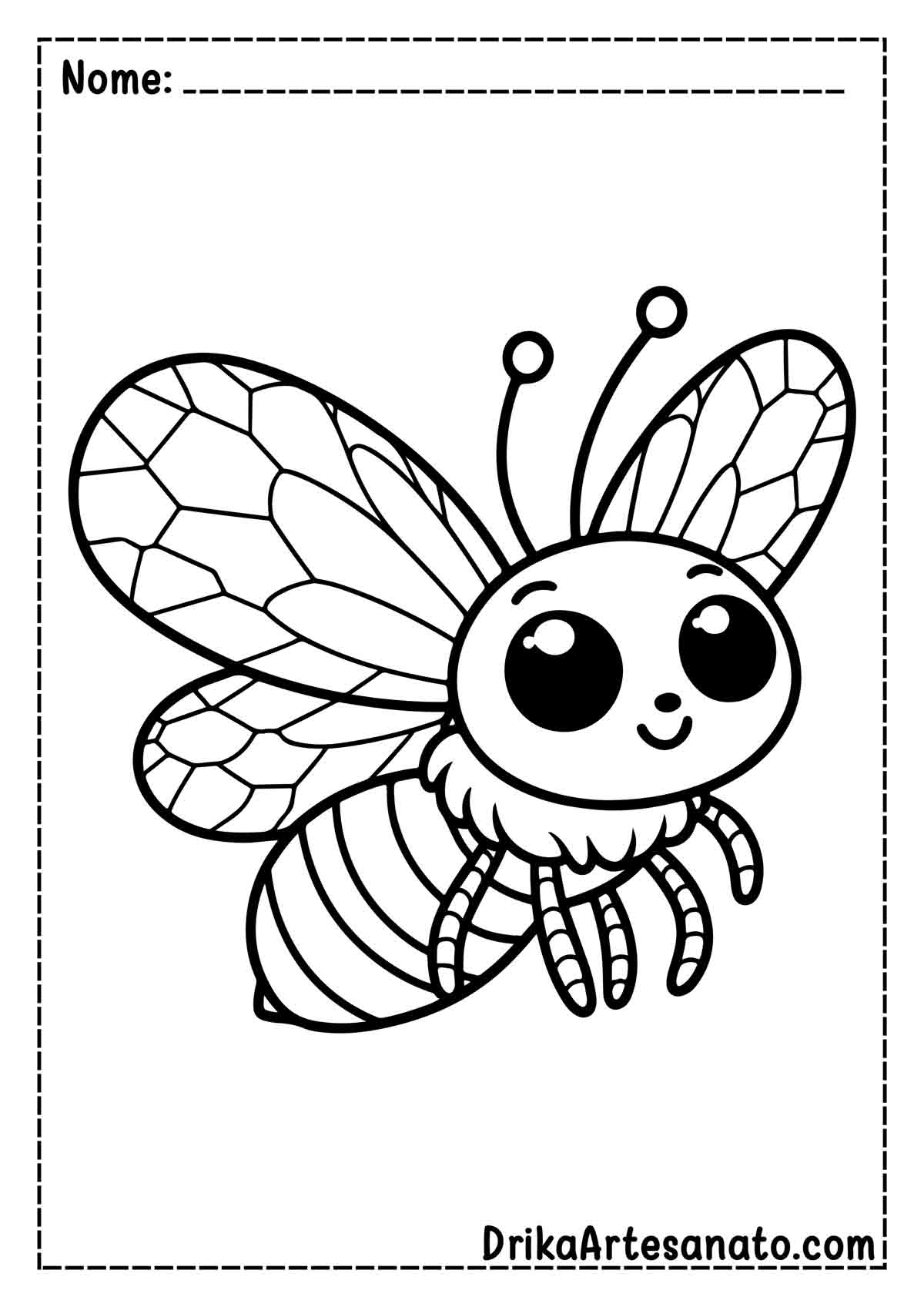Desenho de abelha para Imprimir e Colorir