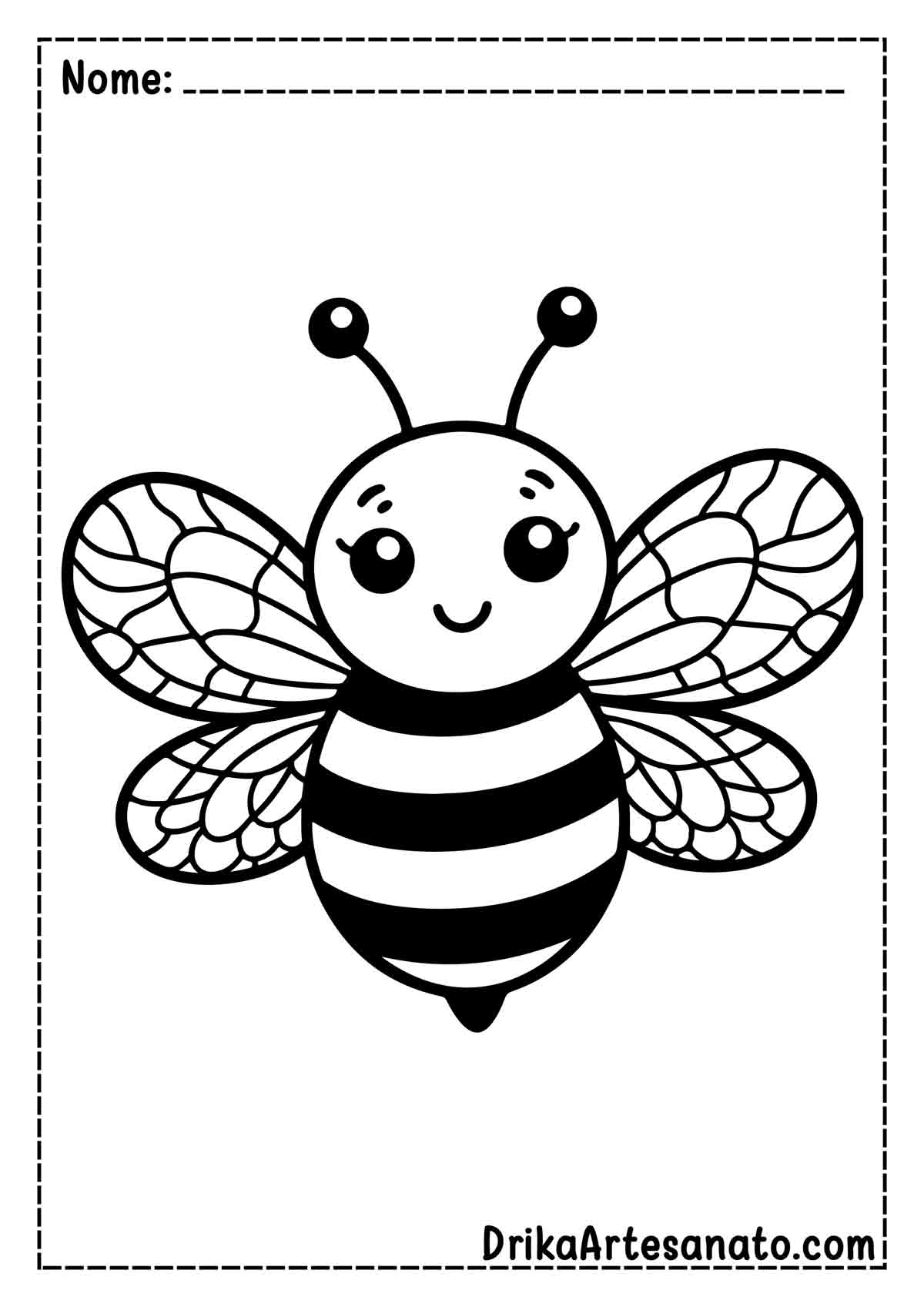 Desenho de abelha Fácil para Colorir