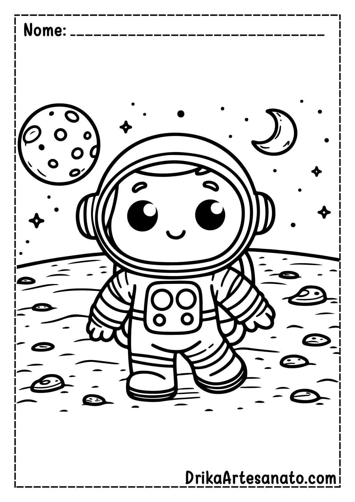 Desenho de Astronauta Infantil para Pintar