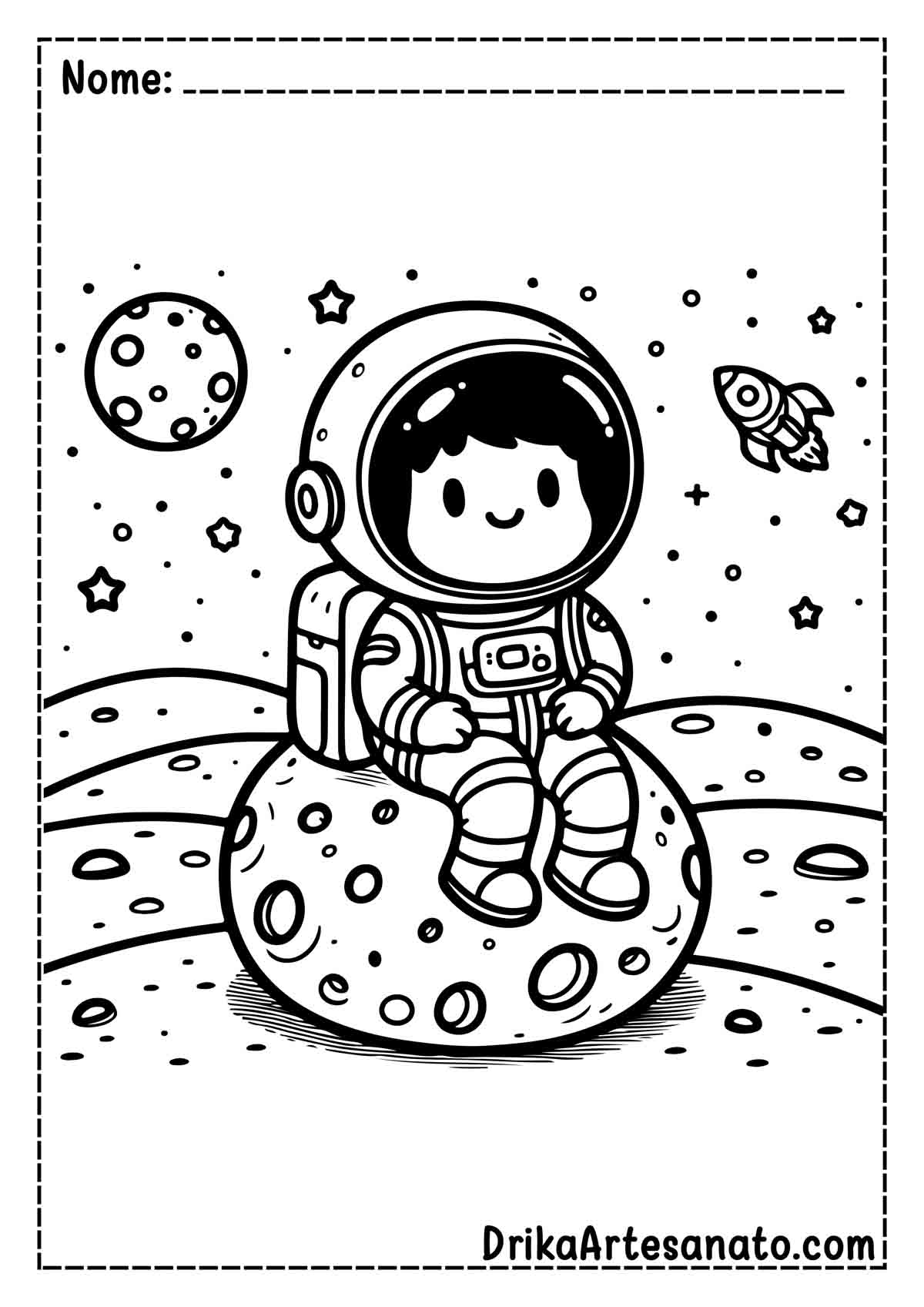 Desenho de Astronauta Infantil para Colorir