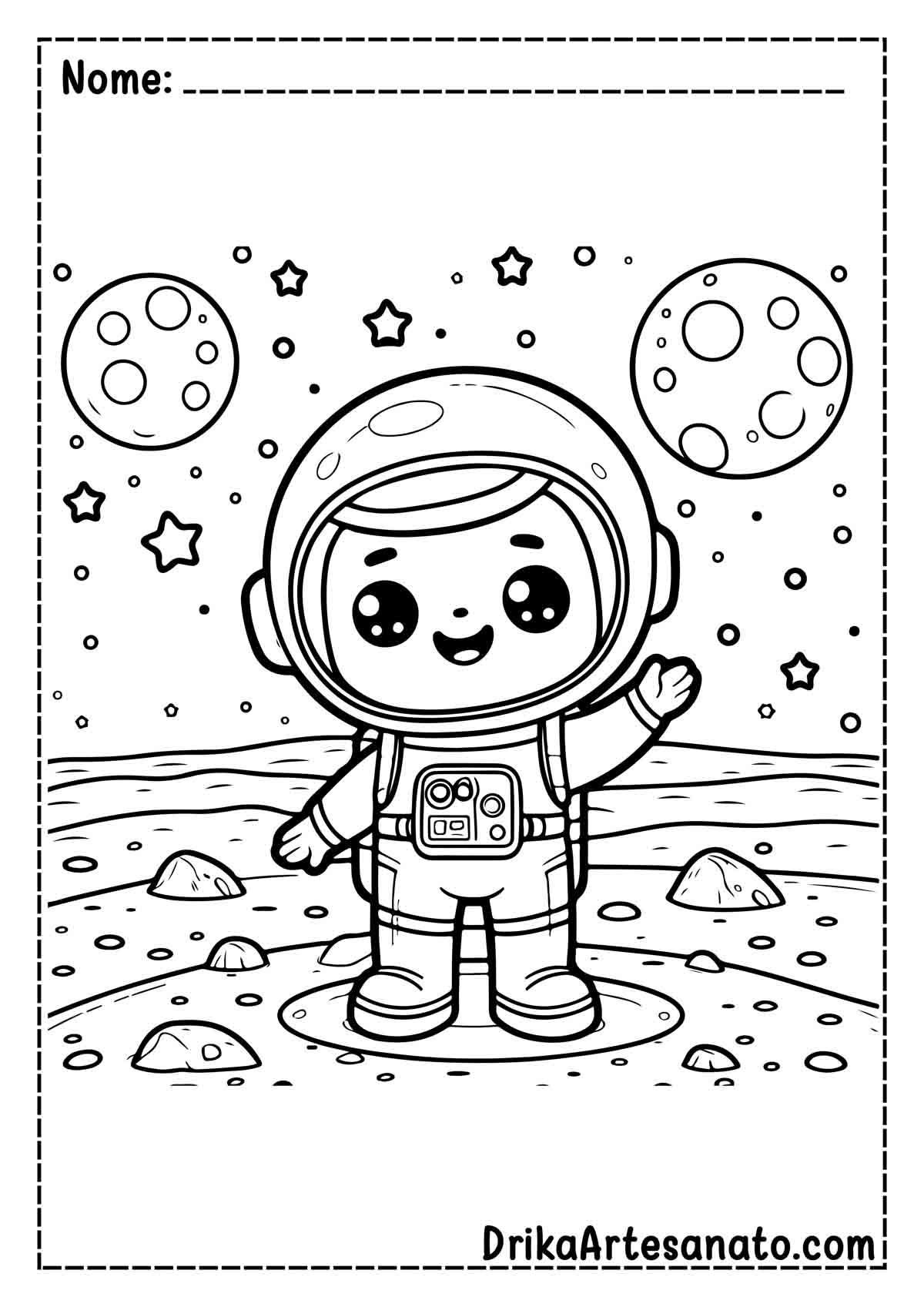 Desenho de Astronauta Fácil para Colorir 