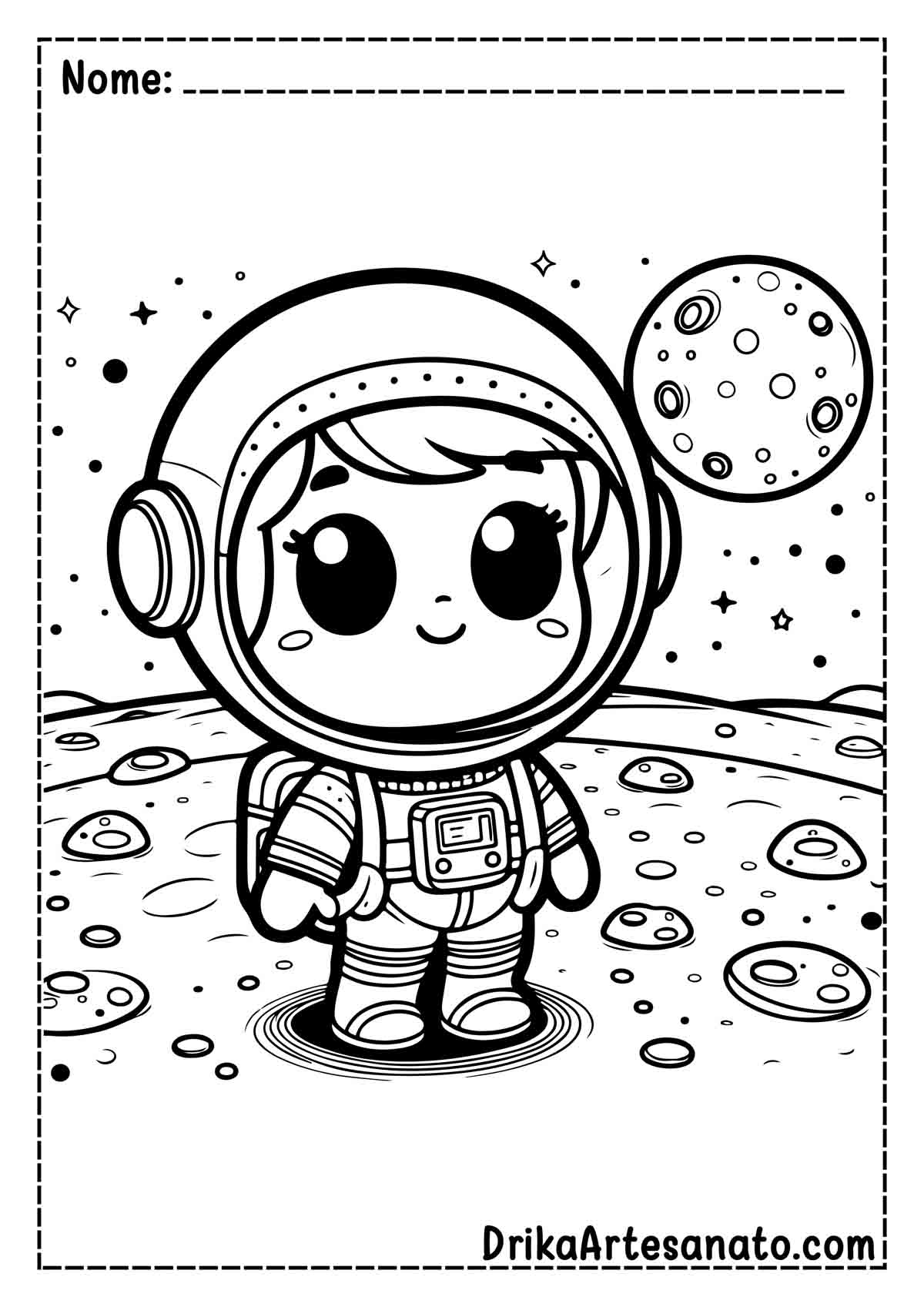 Desenho de Astronauta Infantil para Pintar