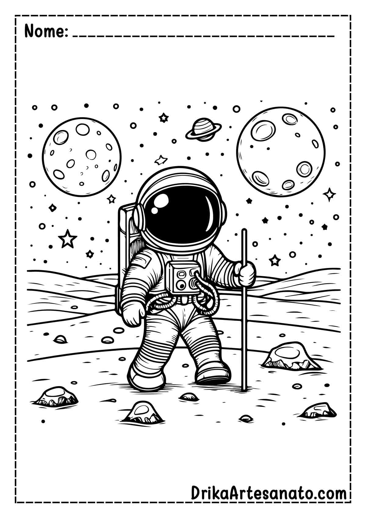 Desenho de Astronauta Realista para Pintar