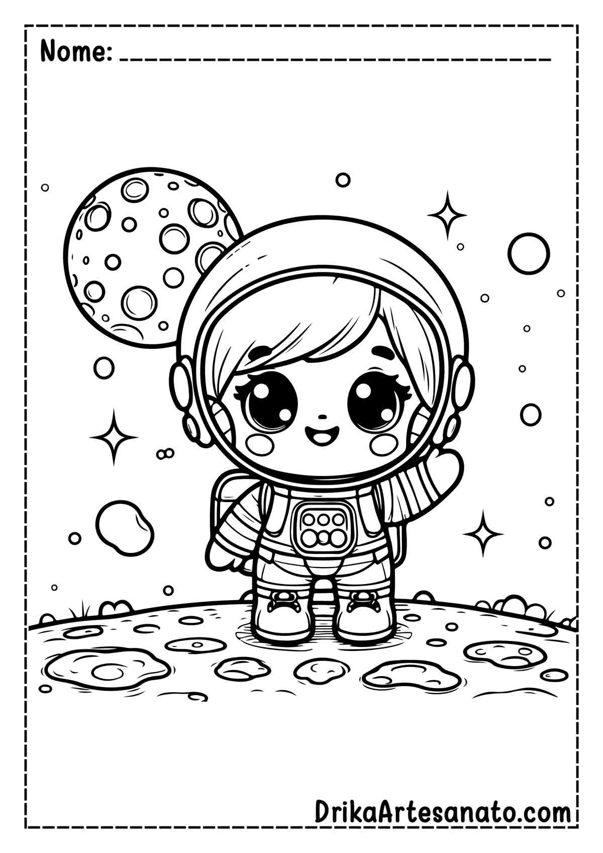 Desenho de Astronauta Infantil para Colorir