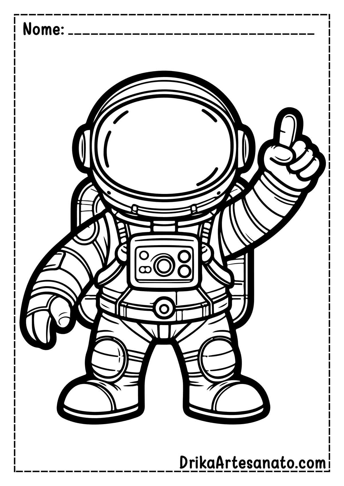 Desenho de Astronauta para Colorir e Imprimir