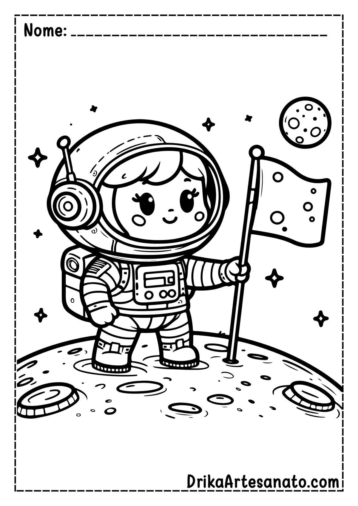 Desenho de Astronauta para Imprimir