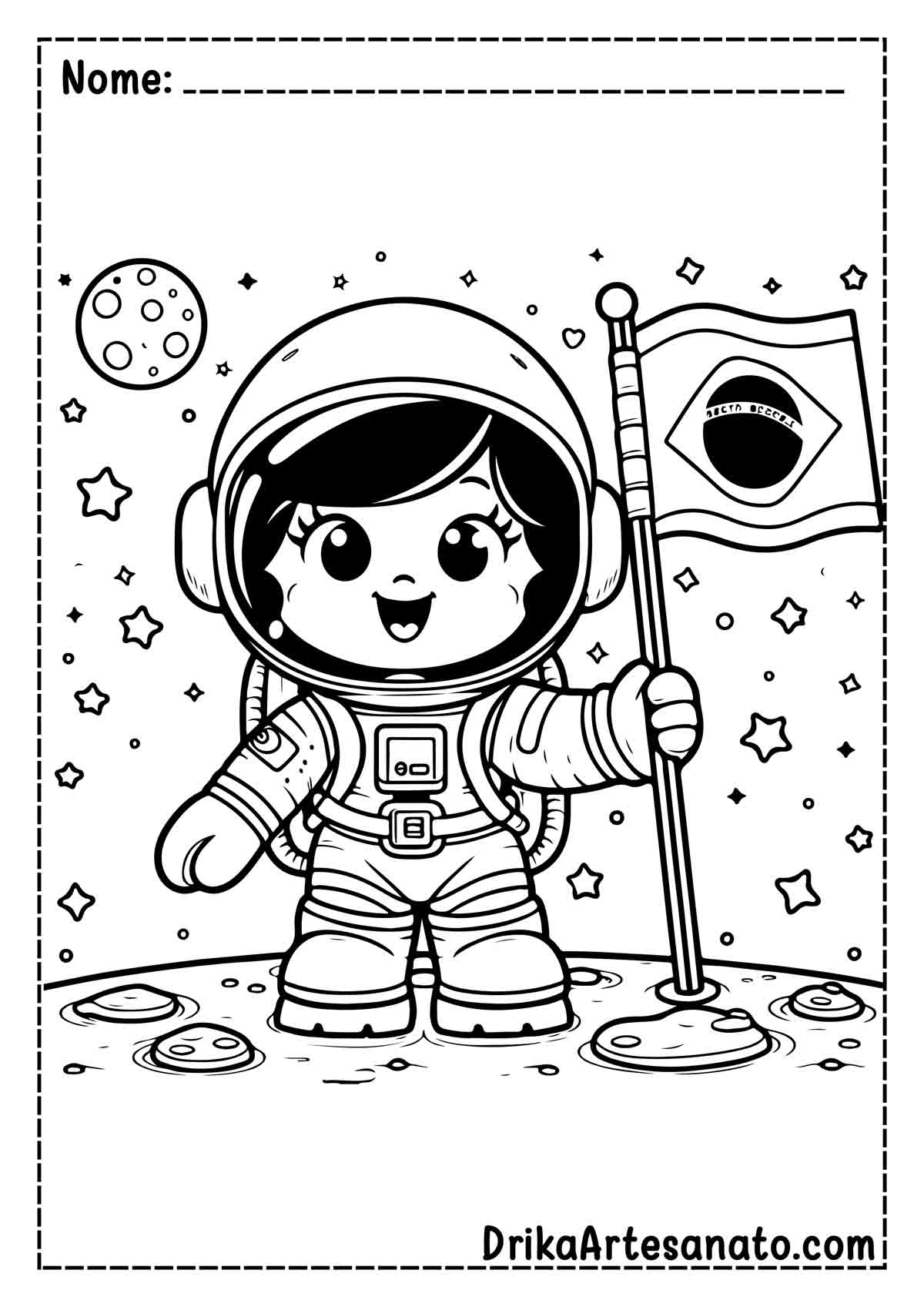 Desenho de Astronauta para Colorir e Imprimir