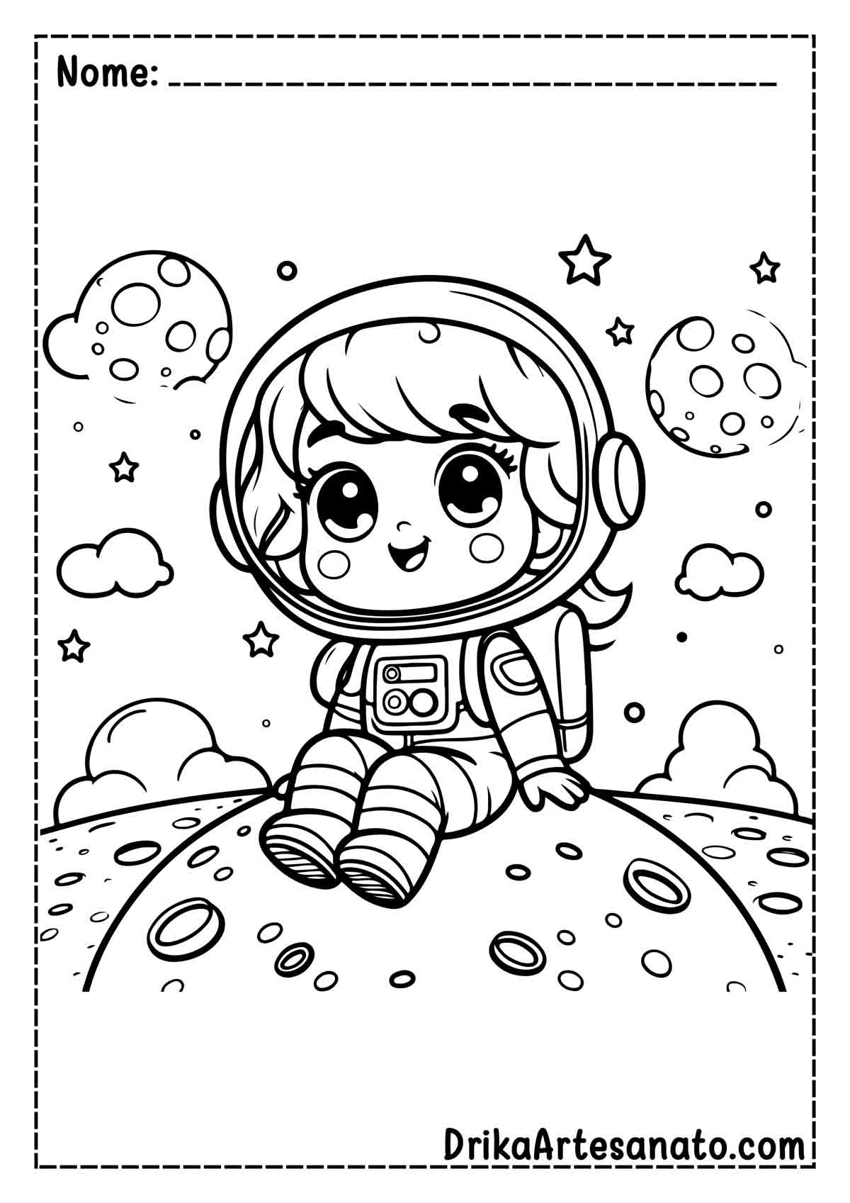 Desenho de Astronauta Infantil para Pintar