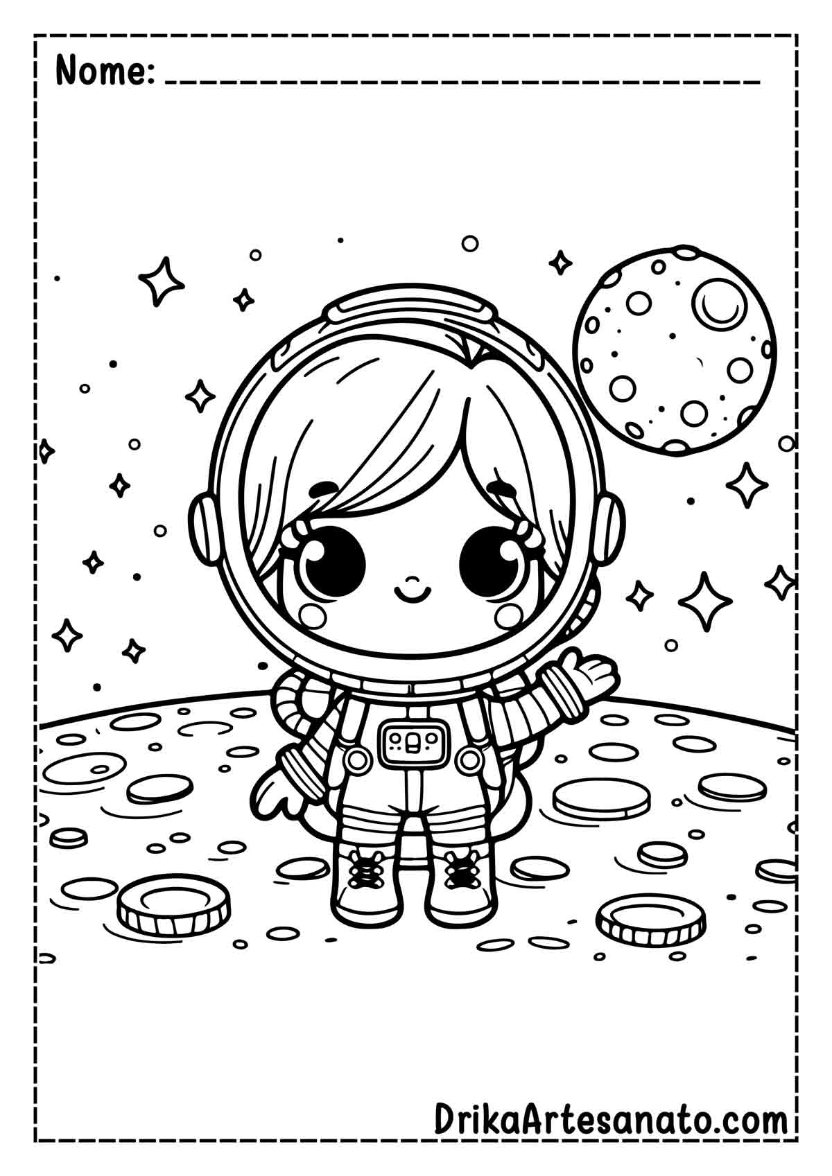 Desenho de Astronauta Infantil para Imprimir