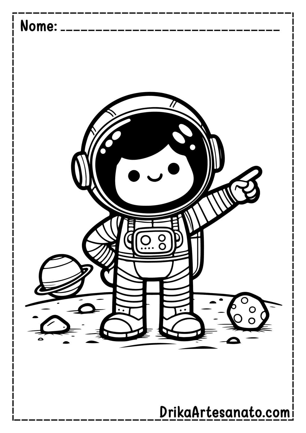 Desenho de Astronauta para Imprimir