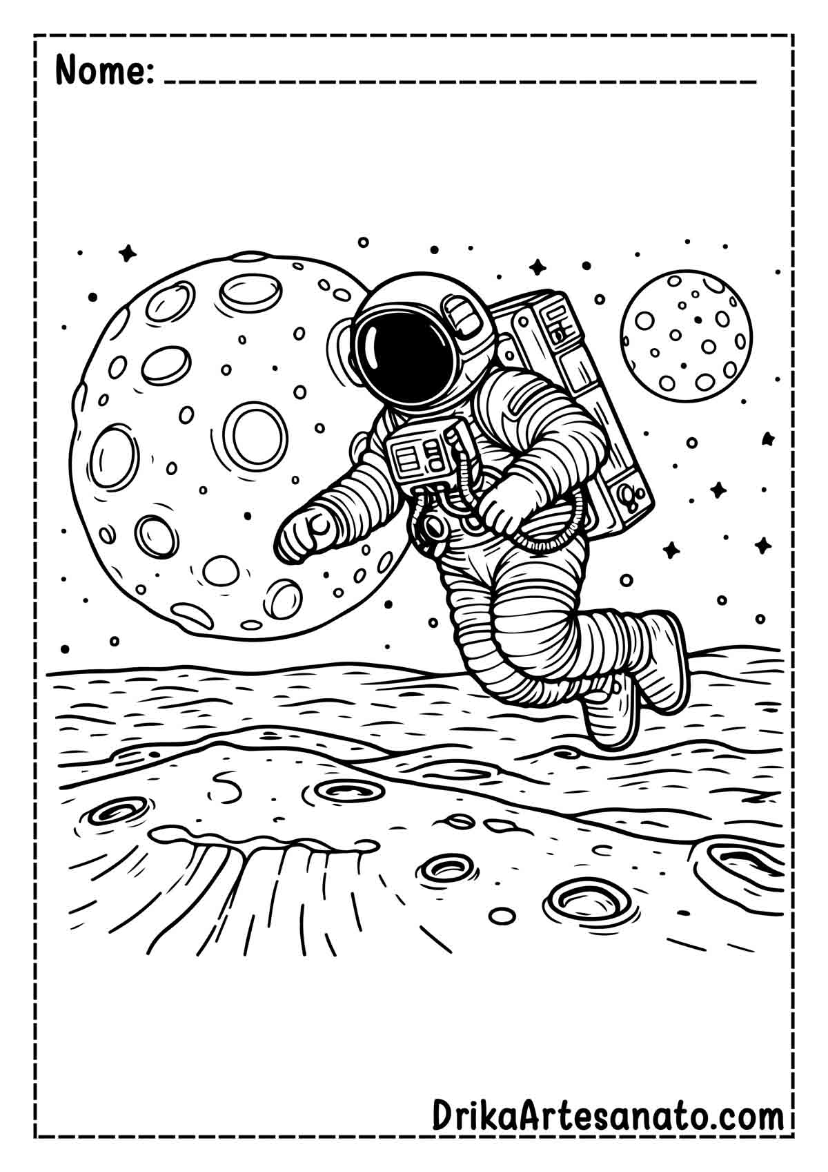 Desenho de Astronauta Realista para Pintar