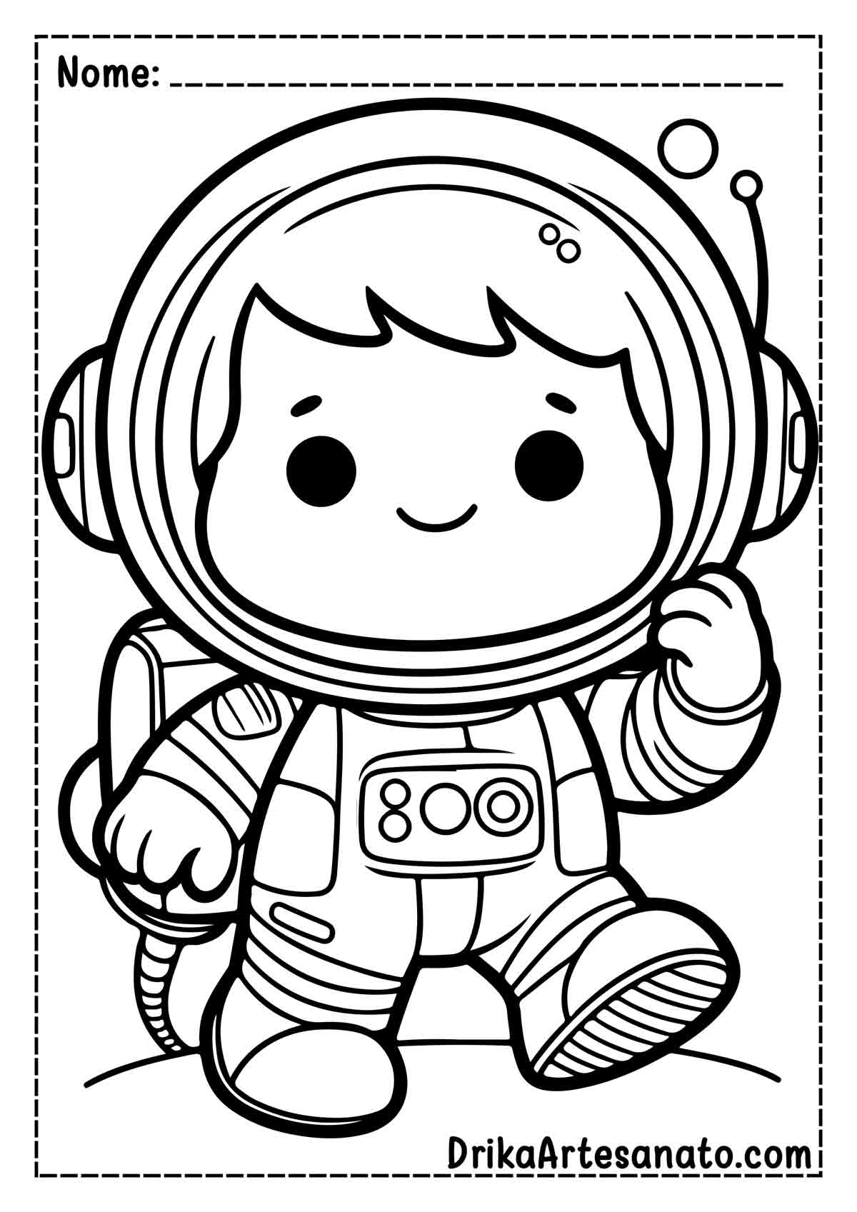 Desenho de Astronauta Infantil para Imprimir