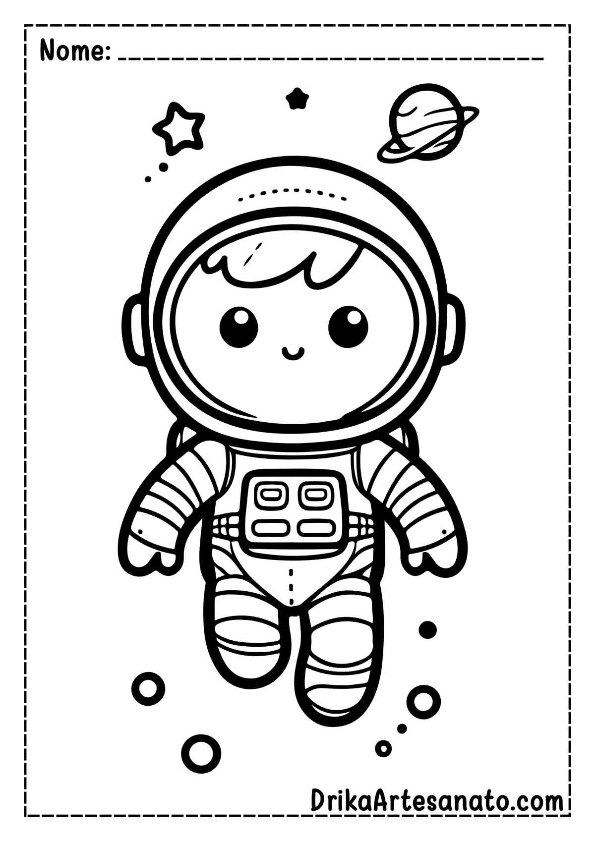 Desenho de Astronauta Infantil para Colorir