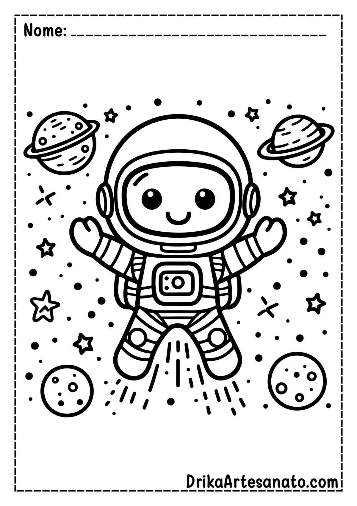 Desenho de Astronauta Fácil para Pintar