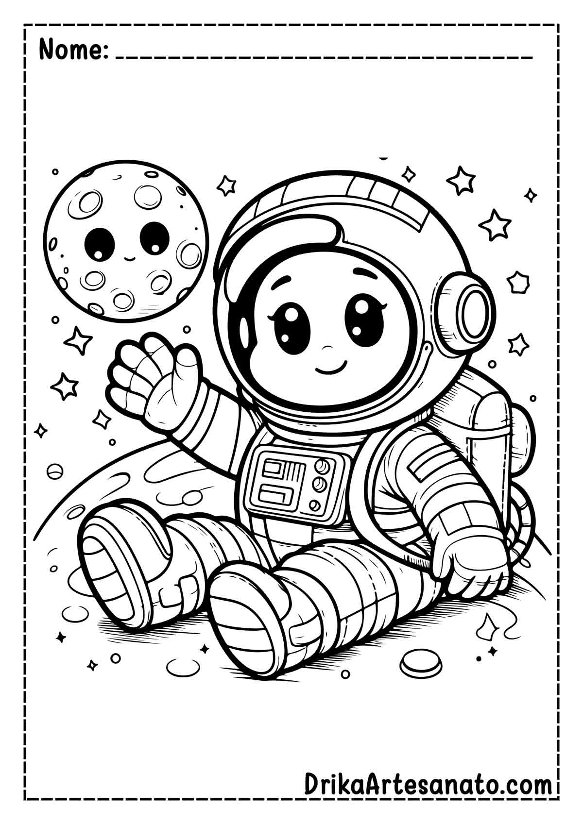 Desenho de Astronauta para Pintar