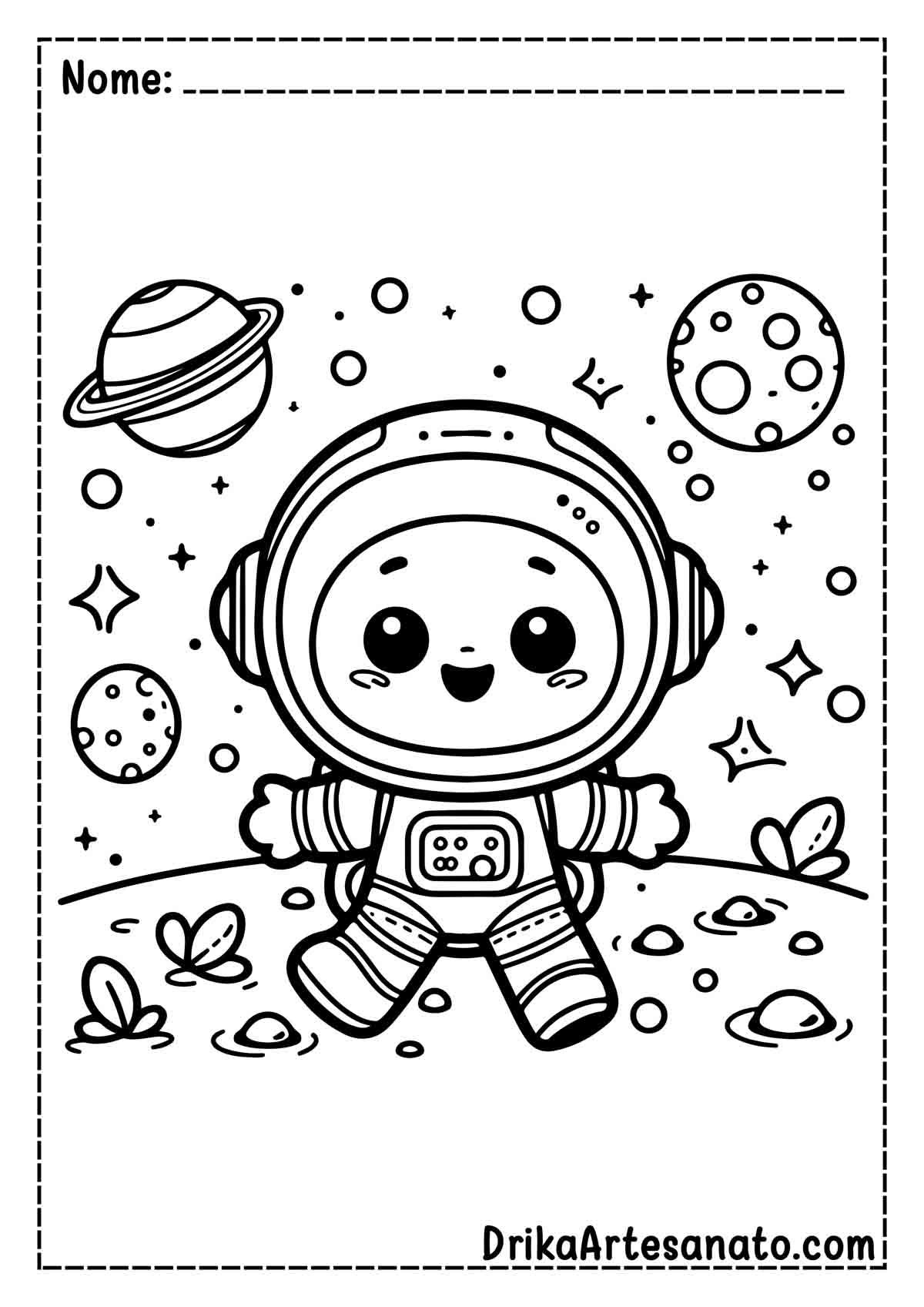 Desenho de Astronauta para Imprimir