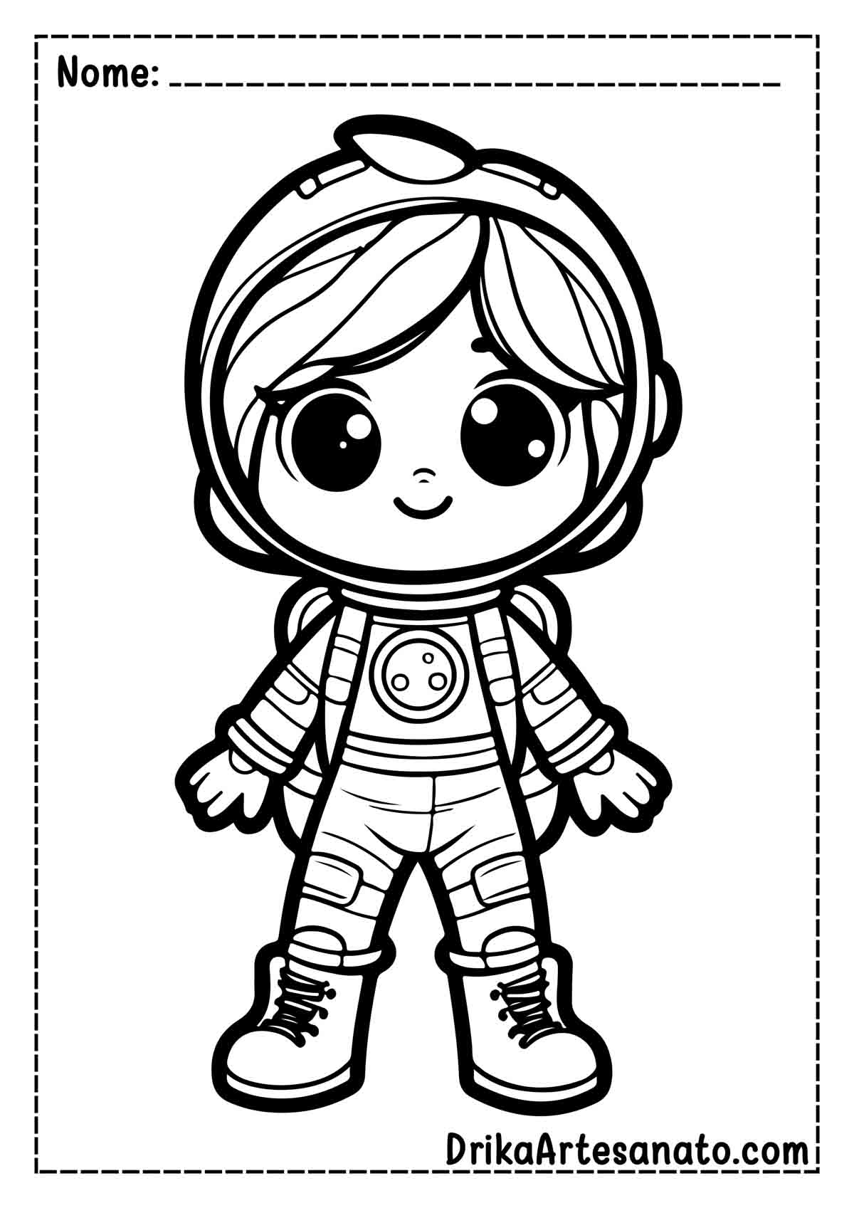 Desenho de Astronauta Infantil para Imprimir e Colorir