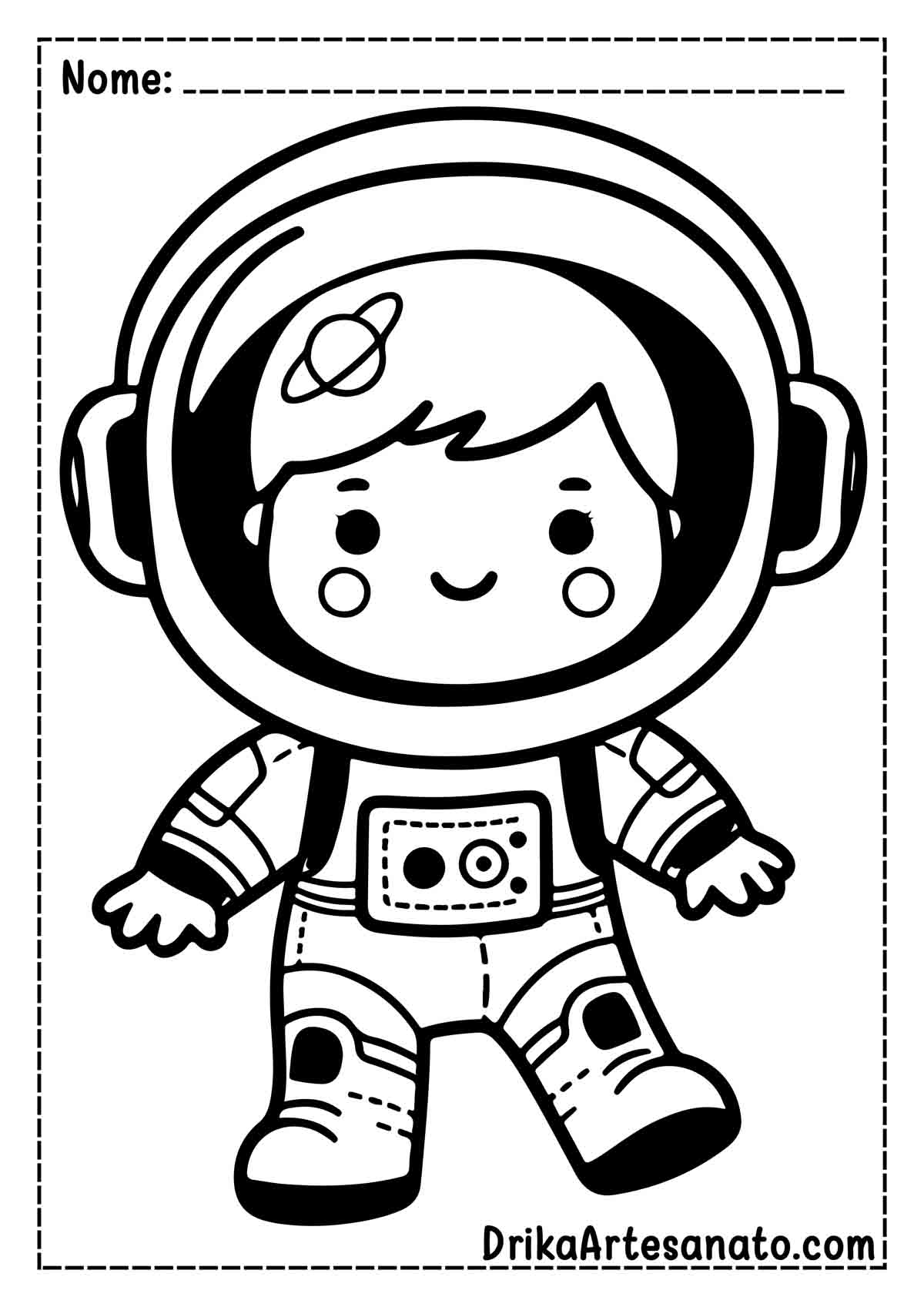 Desenho de Astronauta Infantil para Colorir