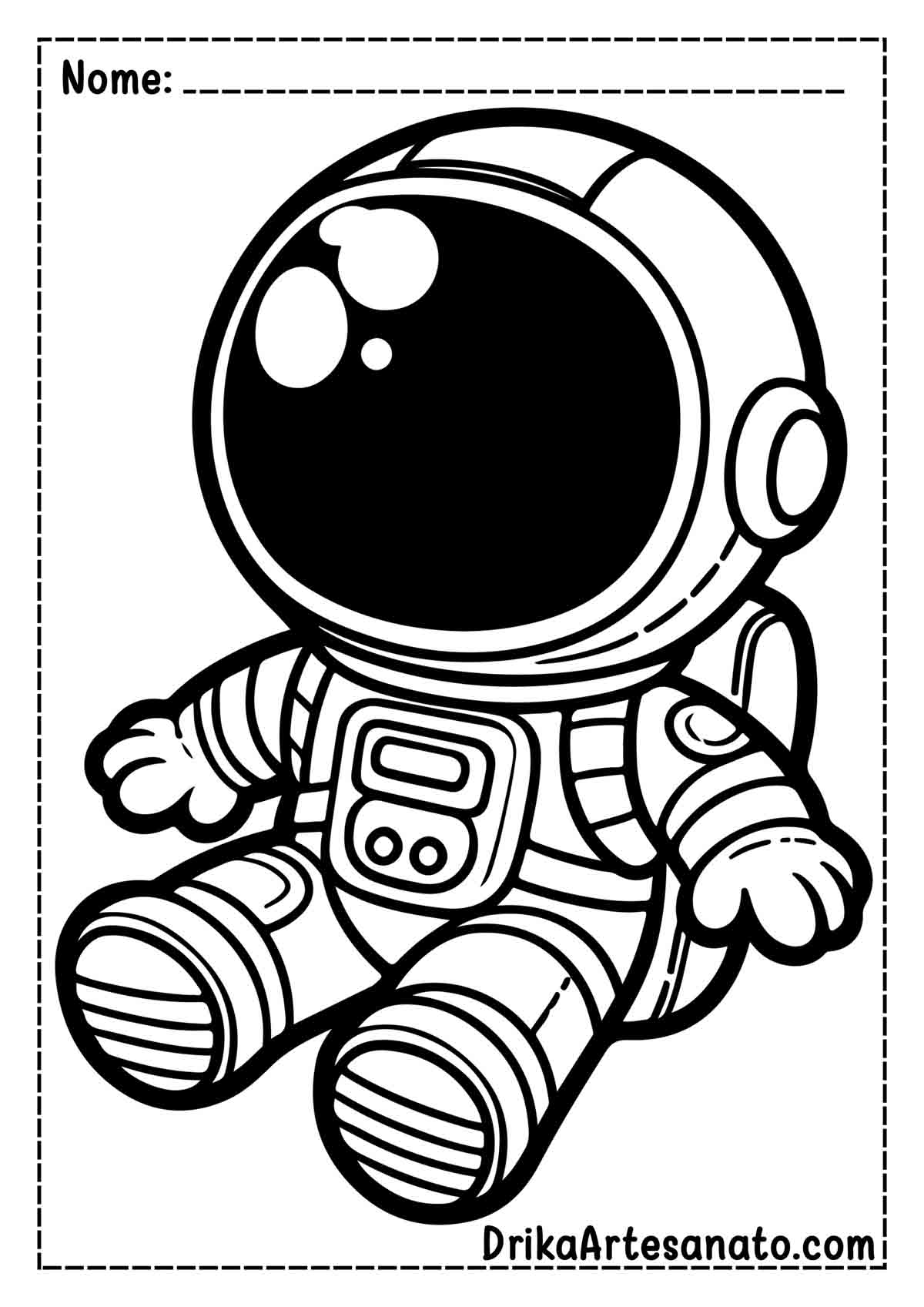 Desenho de Astronauta Fácil para Imprimir