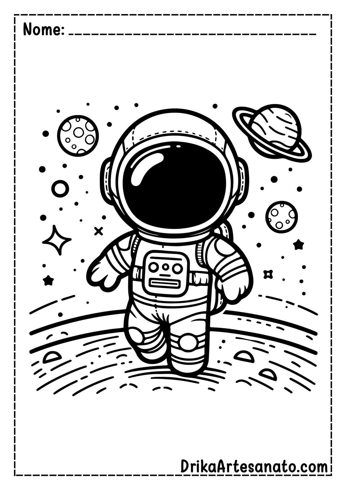 Desenho de Astronauta Infantil para Colorir