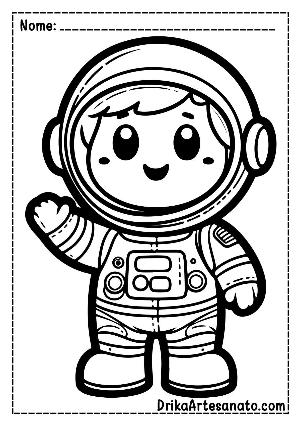 Desenho de Astronauta Infantil para Imprimir