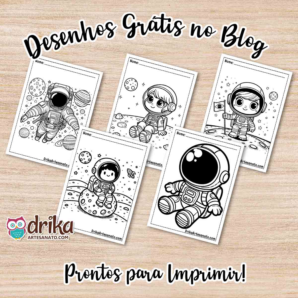 Desenhos de Astronauta para Colorir Grátis em PDF