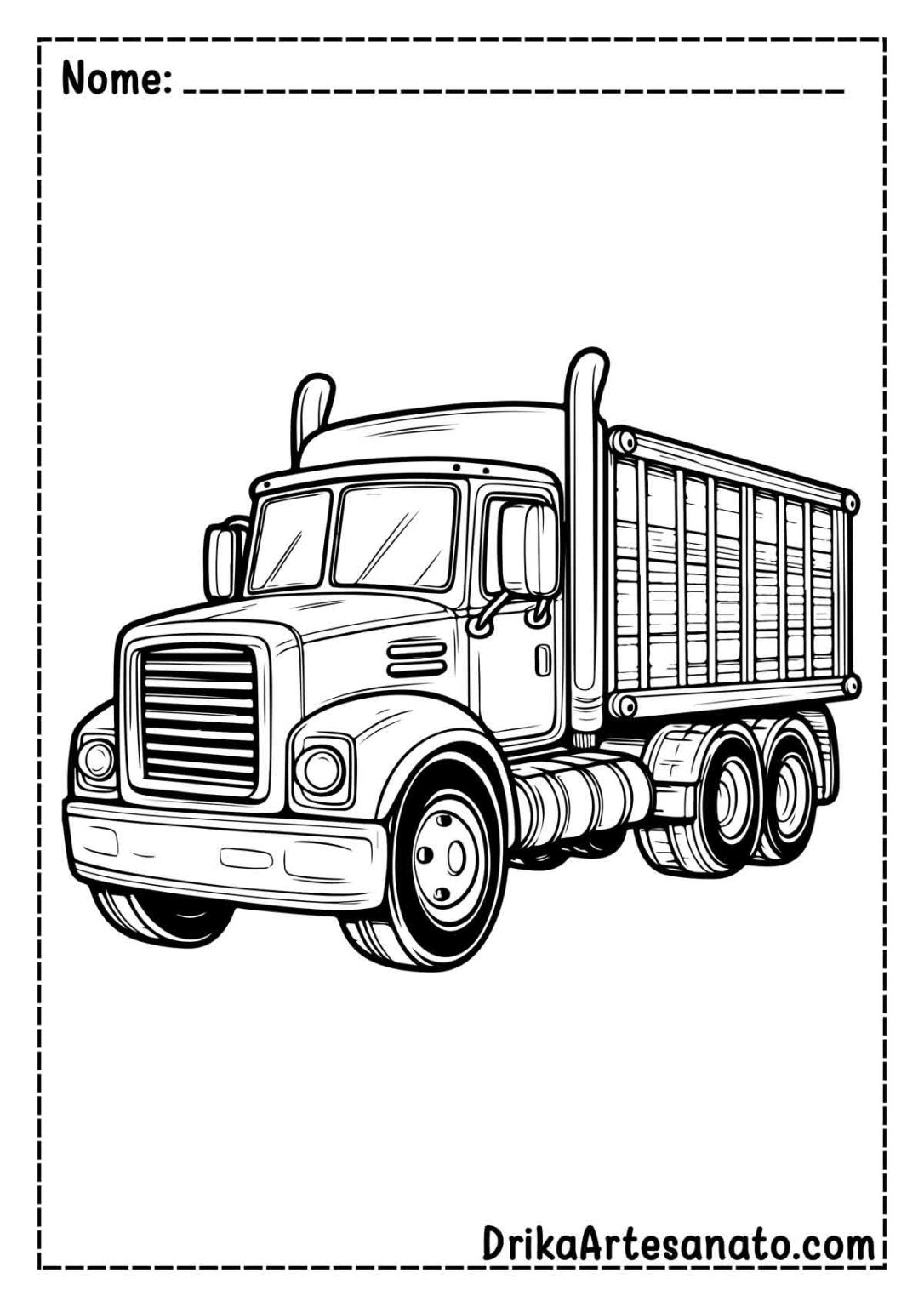 50 Desenhos de Caminhão para Colorir Grátis em PDF
