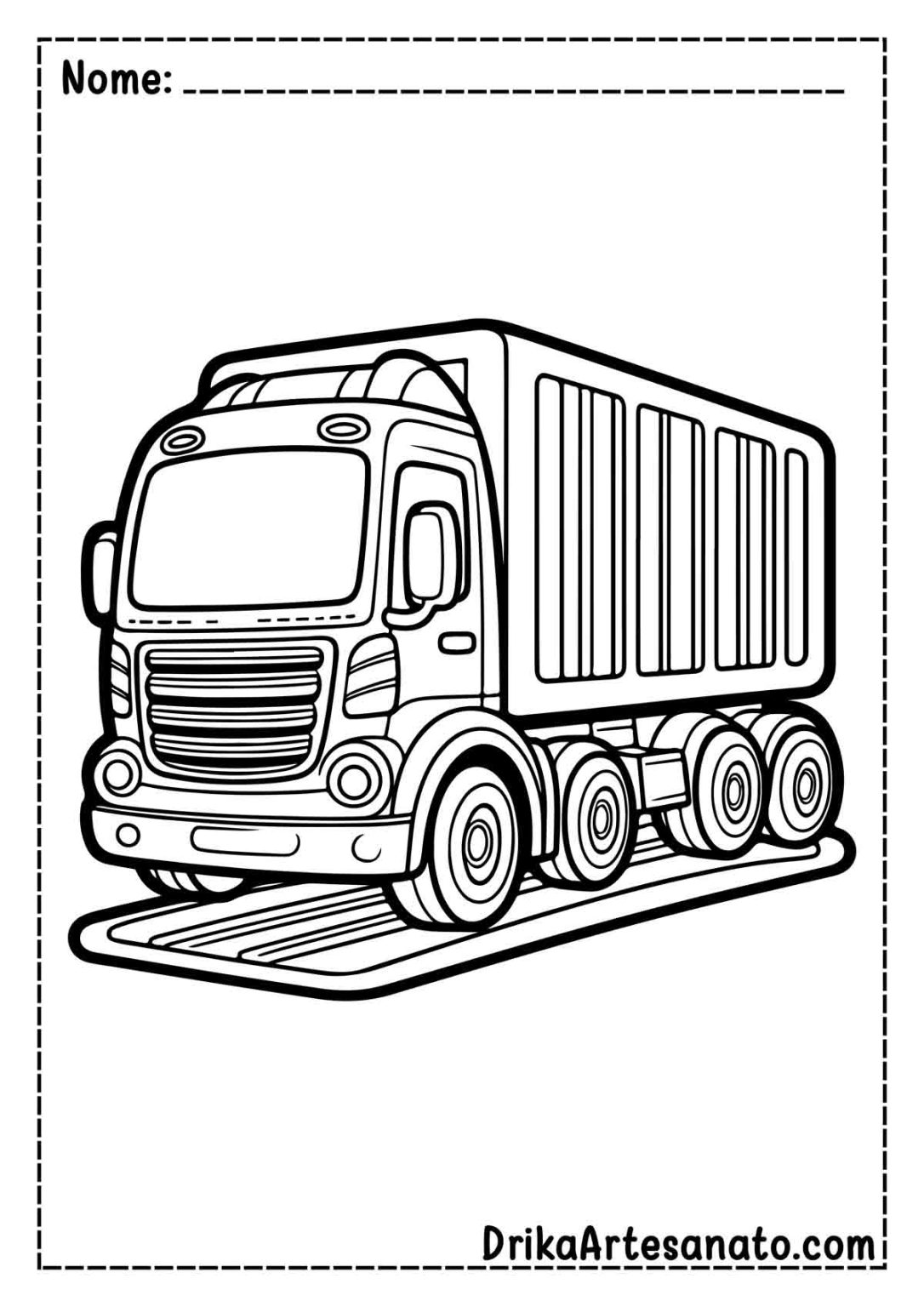 50 Desenhos de Caminhão para Colorir Grátis em PDF