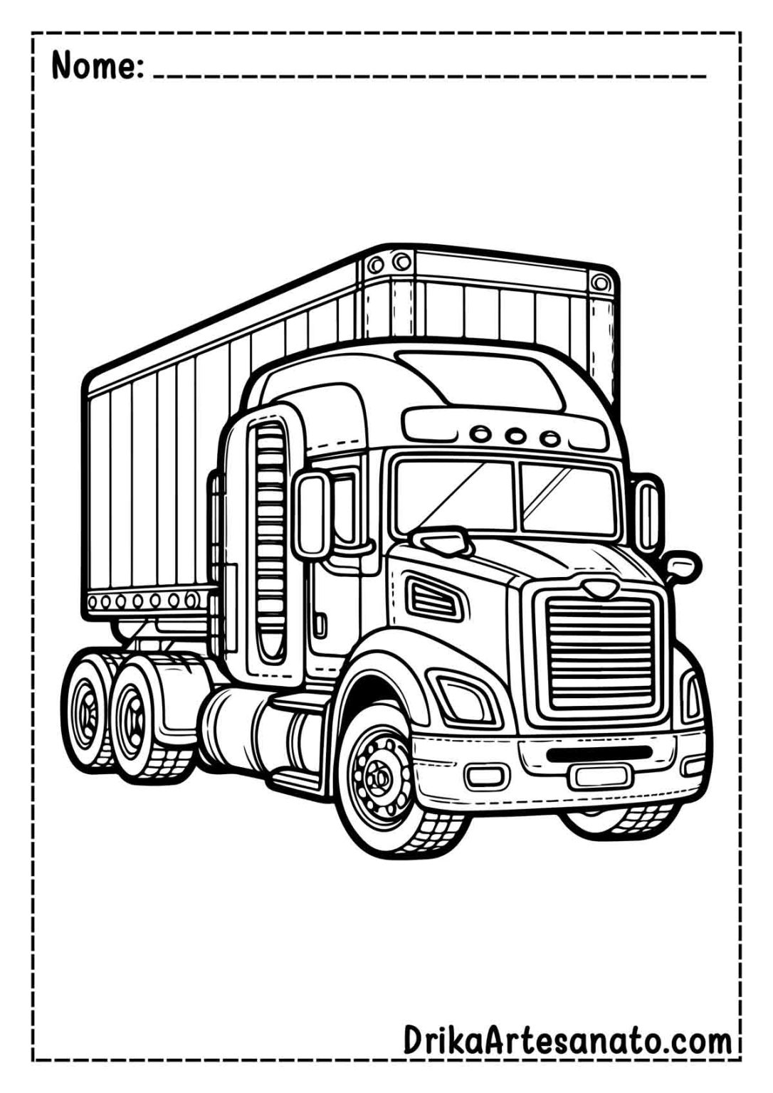 50 Desenhos de Caminhão para Colorir Grátis em PDF